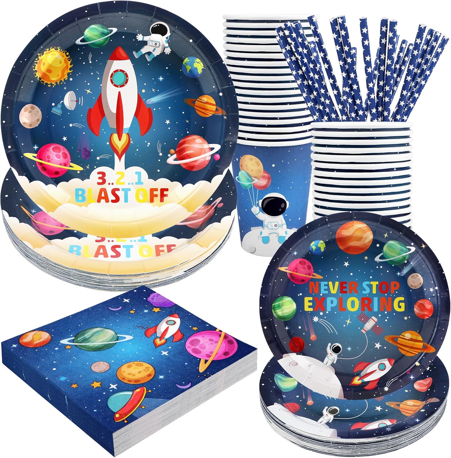 Space Birthday Party Supplies Decorations for 24 Guests