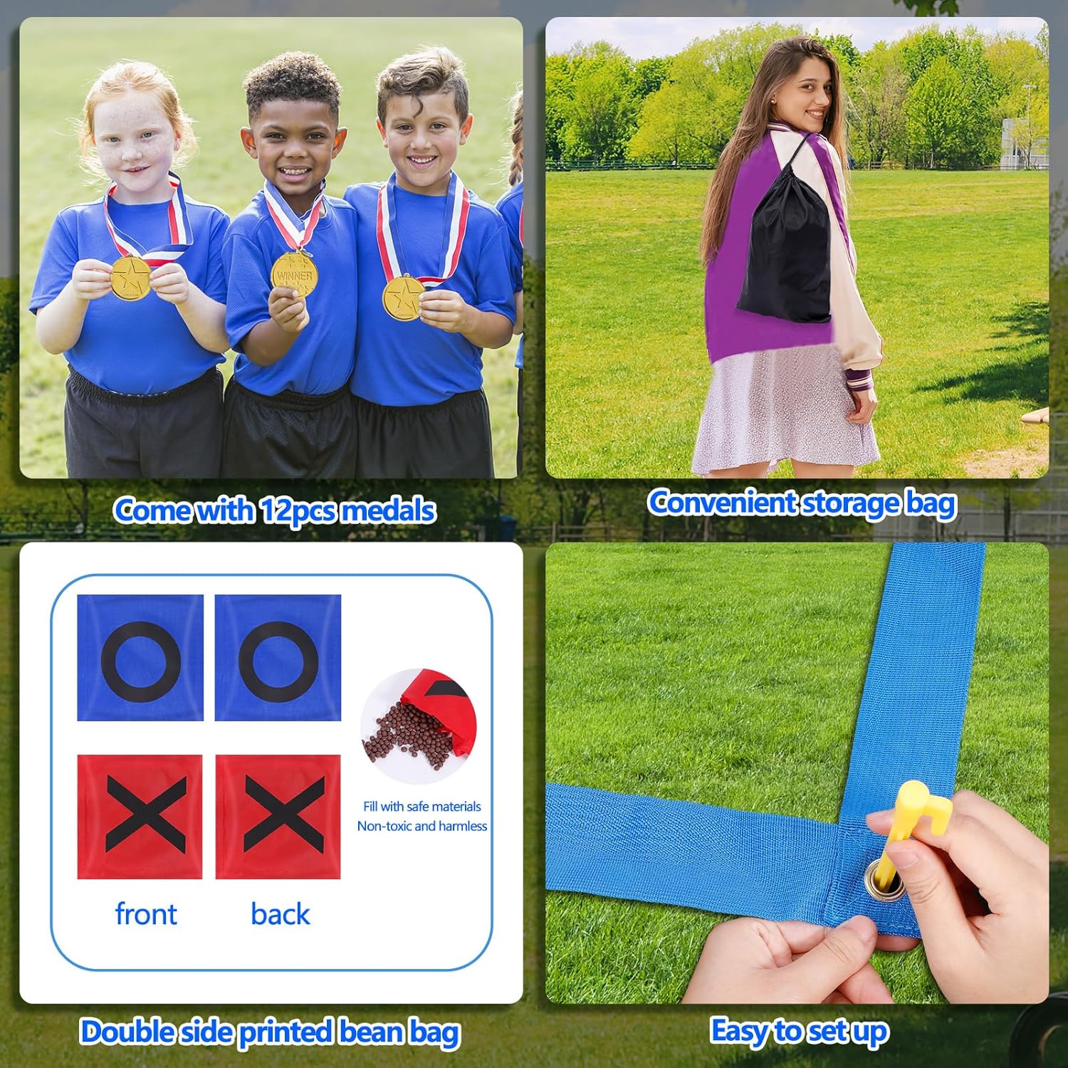 CWLAKON Outdoor Giant Tic Tac Toe Bean Bag Game Set