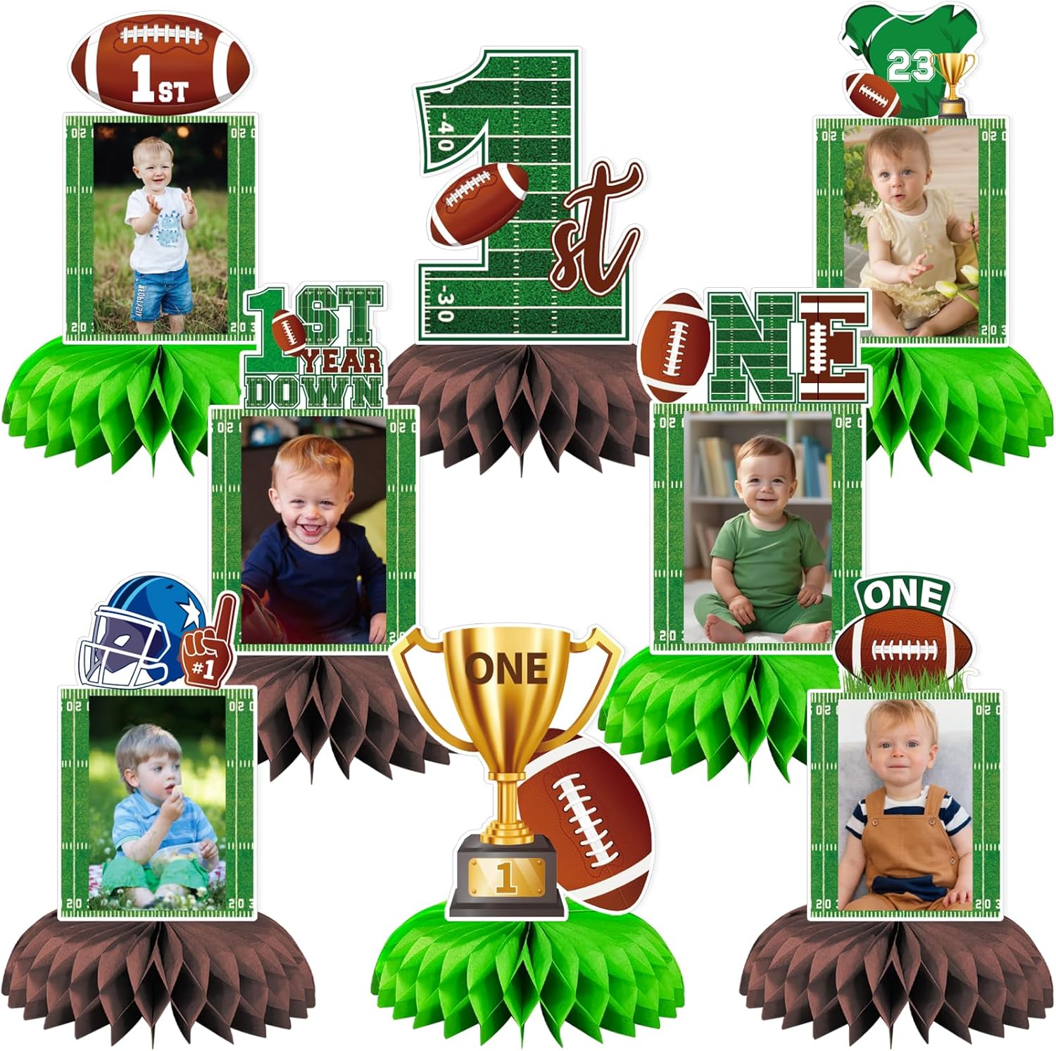 First Year Down Football Honeycomb Centerpieces