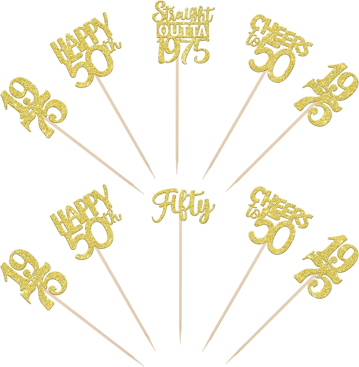 50th Birthday Centerpieces Sticks Gold Decorations