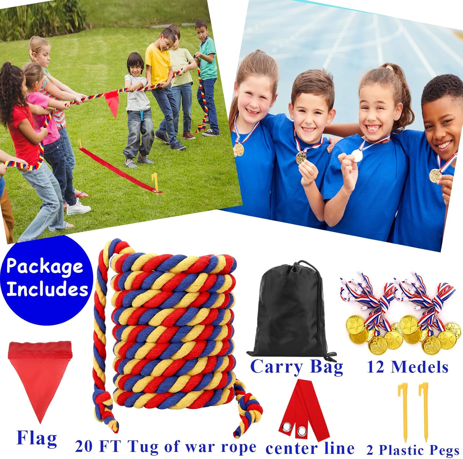 Field Day Tug of War Rope for Kids and Adults