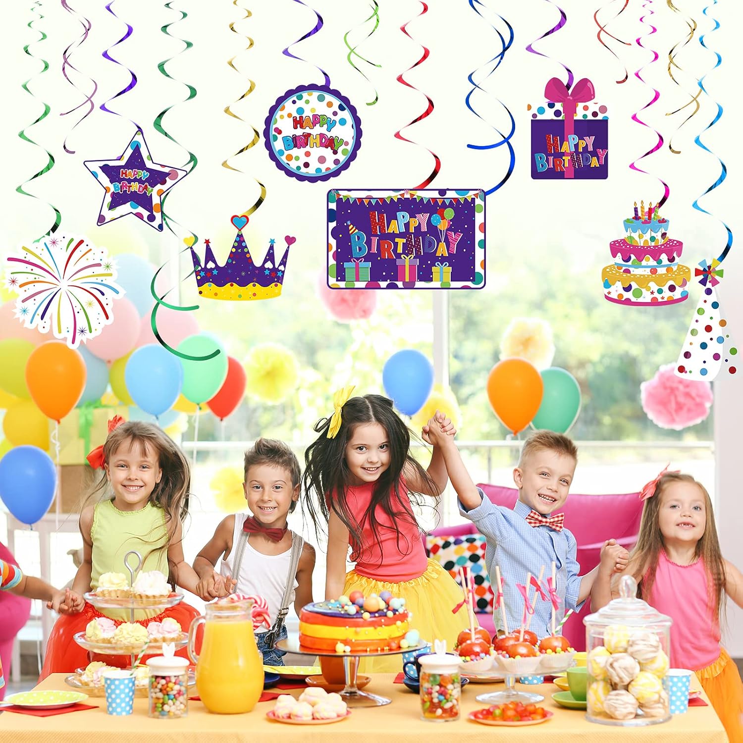 Outus 30 Pcs Birthday Foil Streamer Decorations