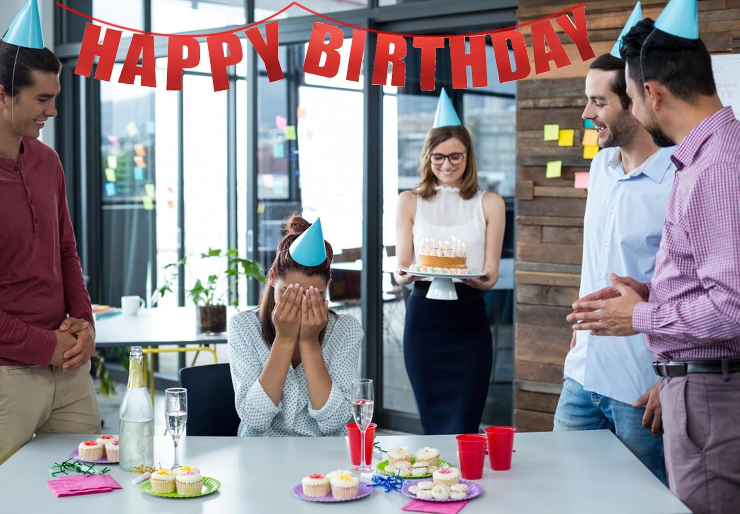 Red Happy Birthday Banner for Parties