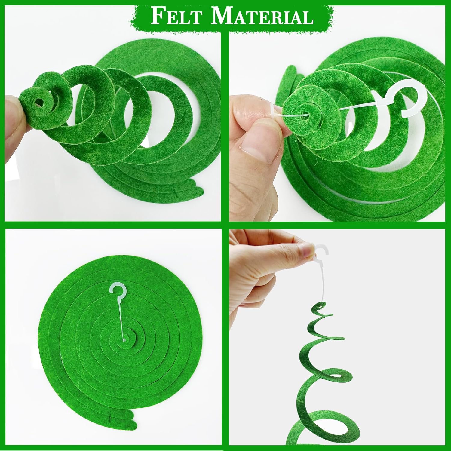 36 Pcs Rainbow Felt Swirl Streamer Ceiling Decorations