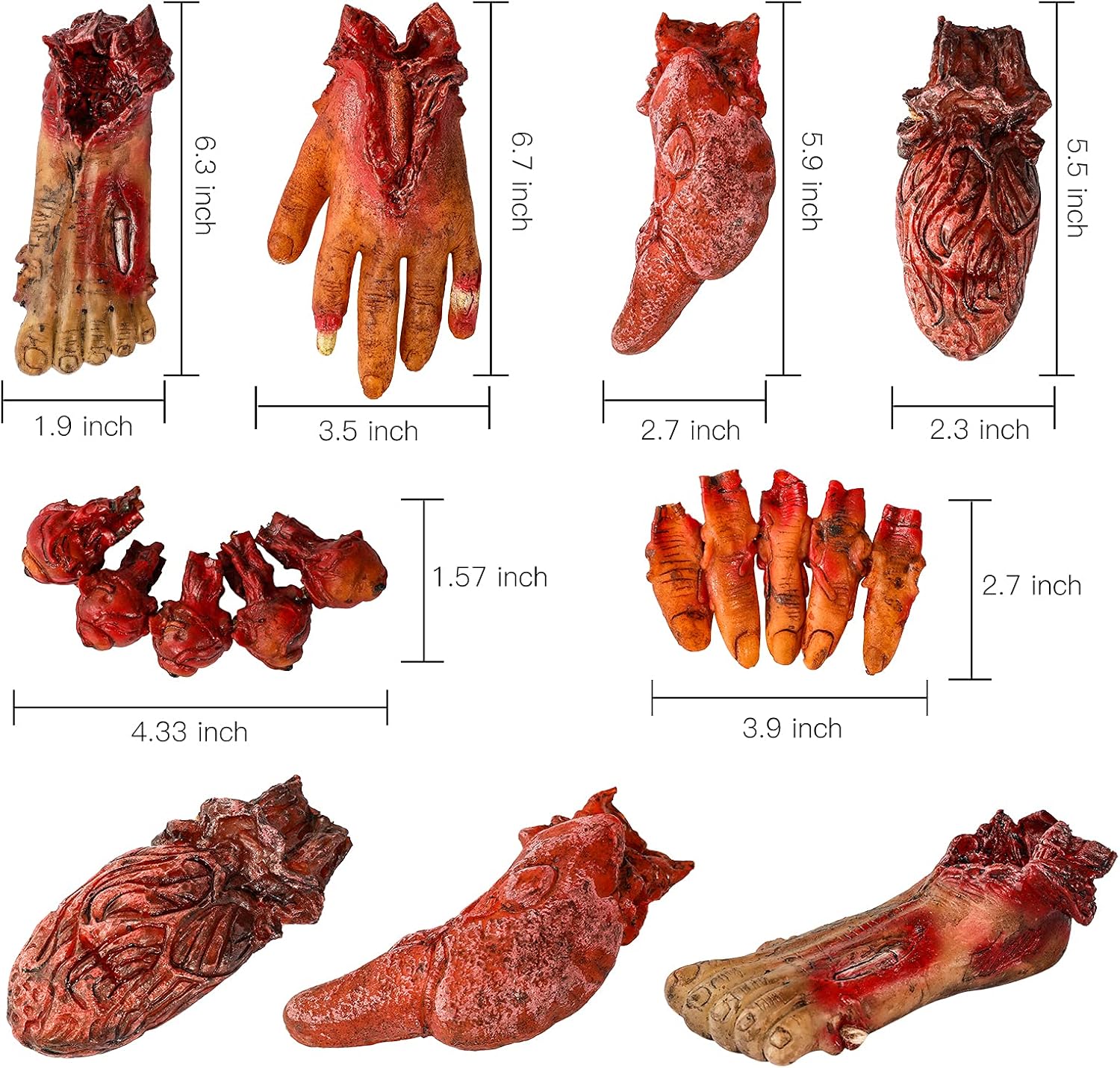 Halloween Blood Weapon Garland Props 6pcs Body Parts