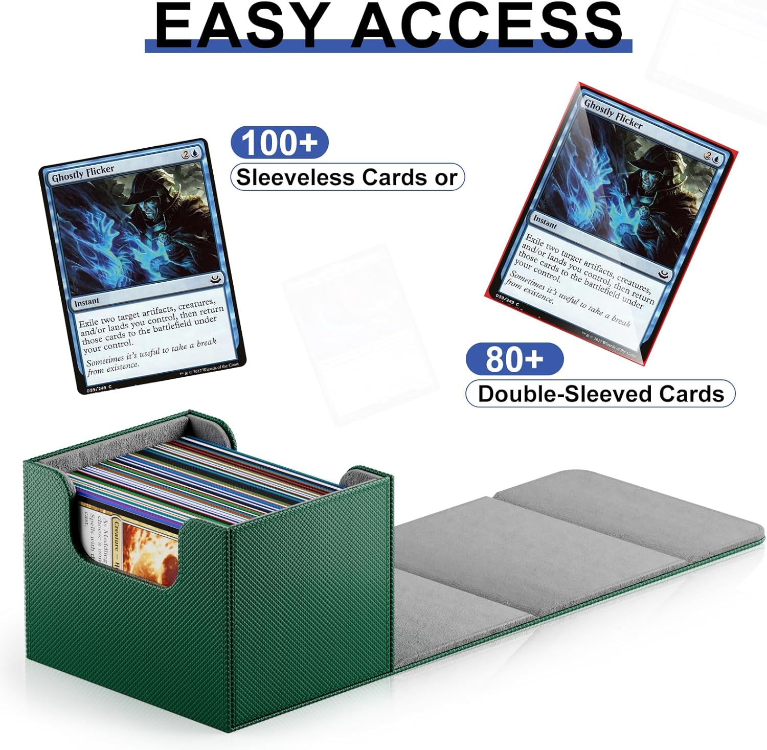 TiopLior 4 Pack MTG Deck Box with Black Dividers