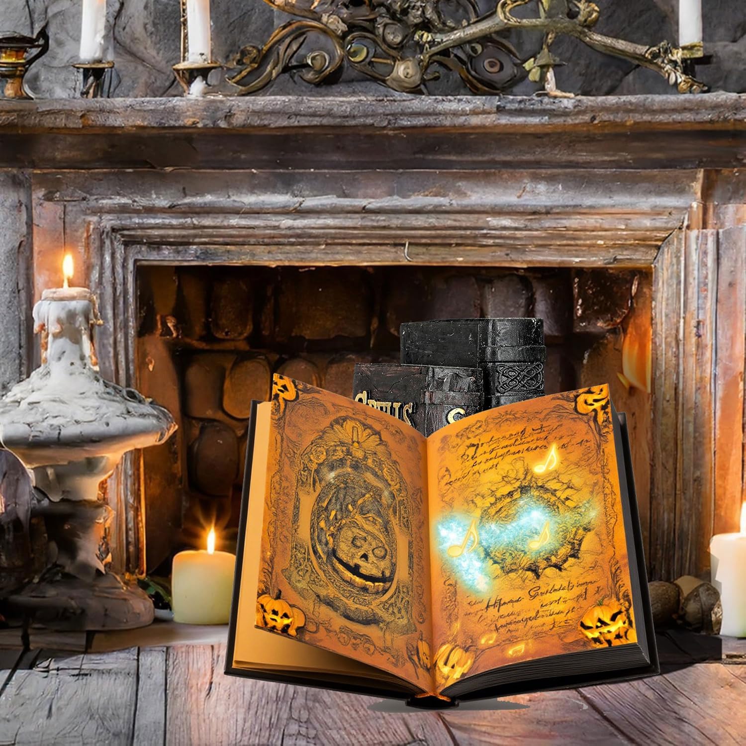 Halloween Decorations Spell Book with Sound and Light