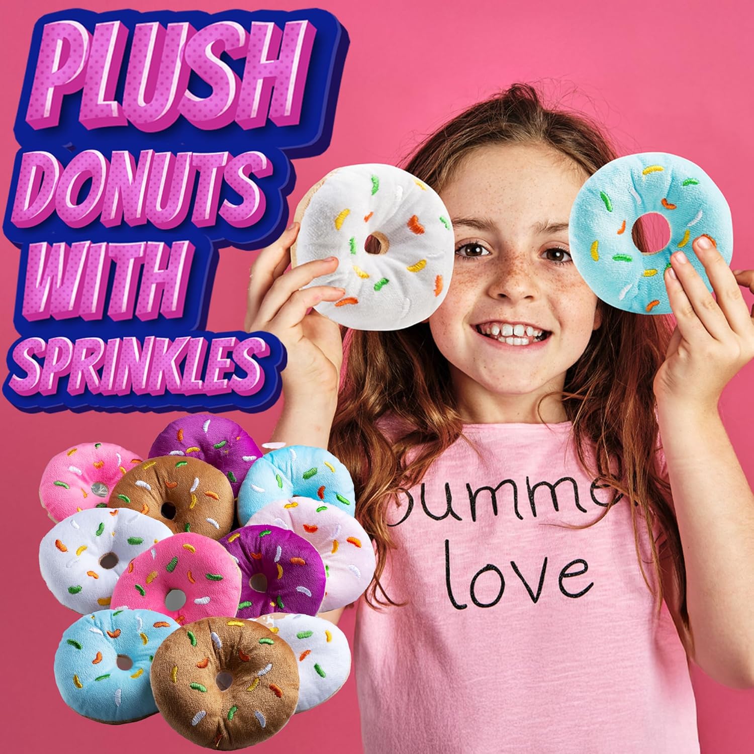 Bedwina Plush Donut Pillow Toys Pack of 12