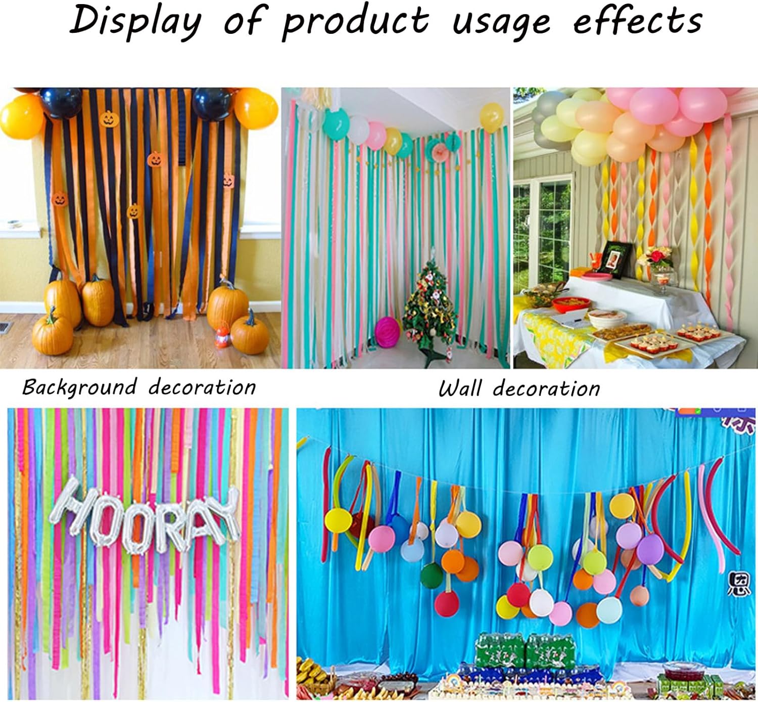 Capesaro Green Crepe Paper Streamers 6 Rolls Party Decorations