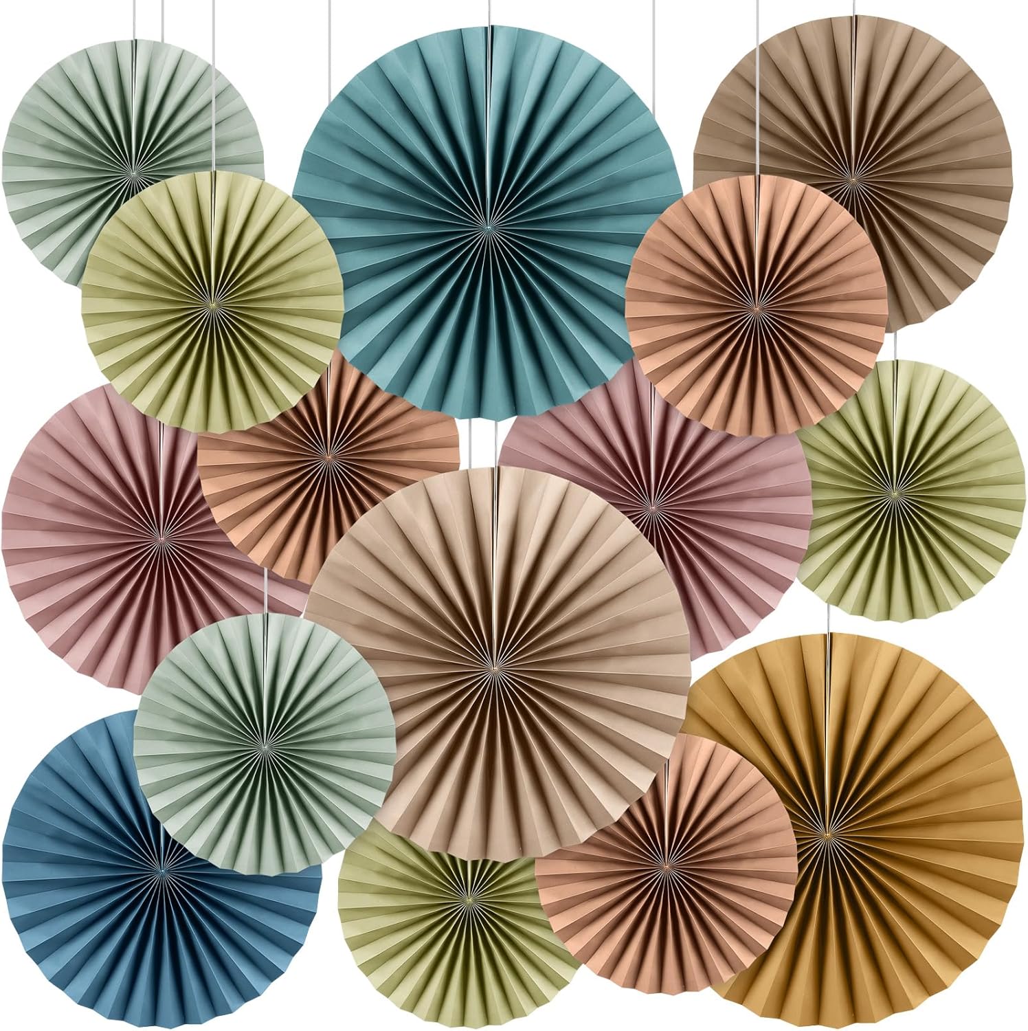 Weekgrat 18 Pcs Boho Hanging Paper Fans Classroom Decor