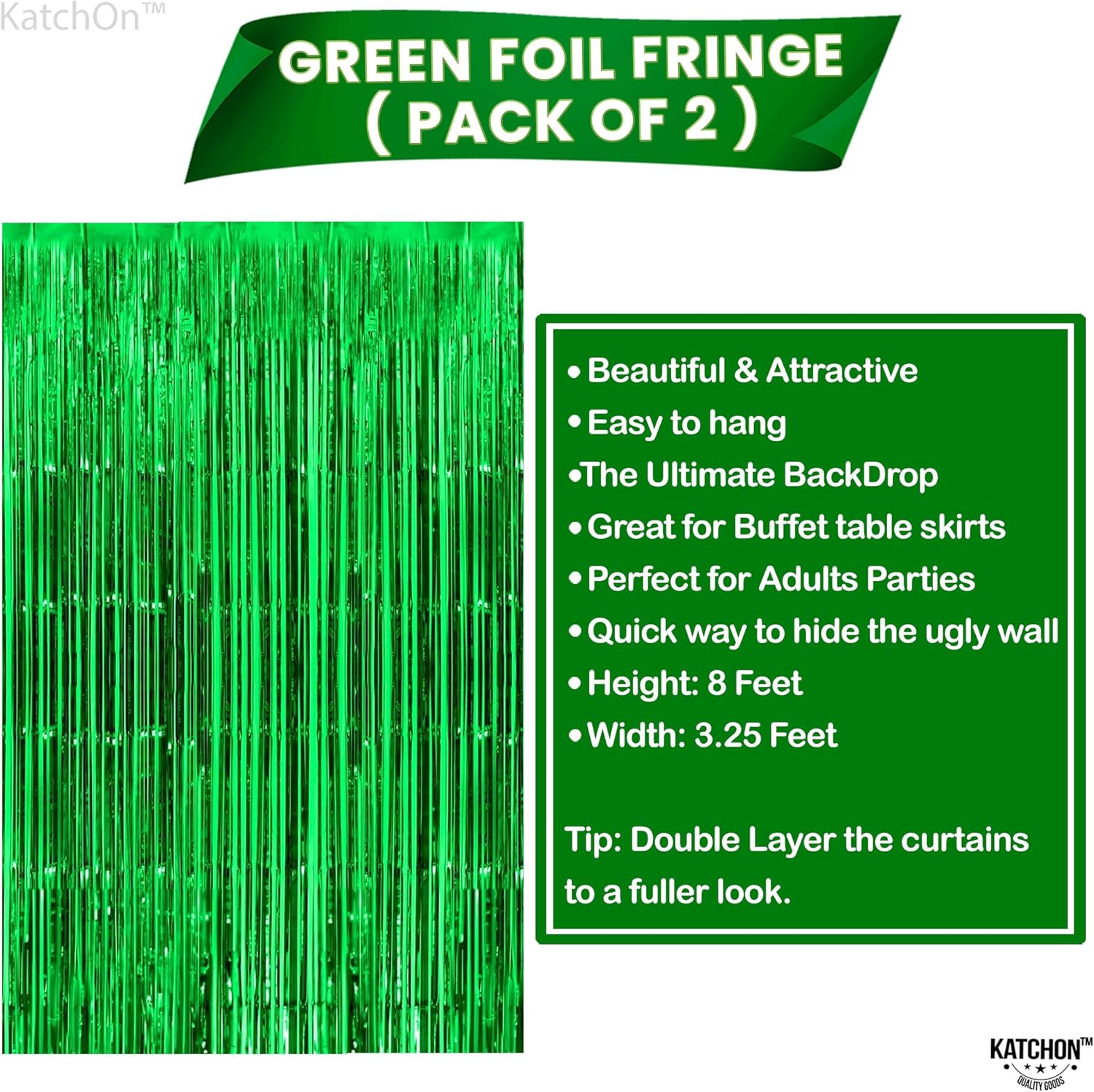 KatchOn Green Streamers 32x8 Ft Pack of 2