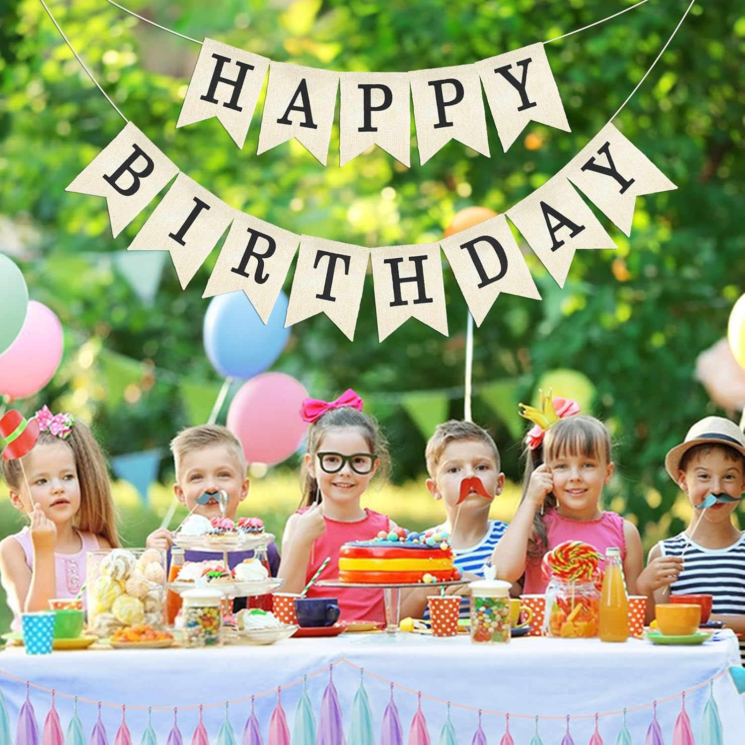 Anwyll Black Happy Birthday Banner Sign