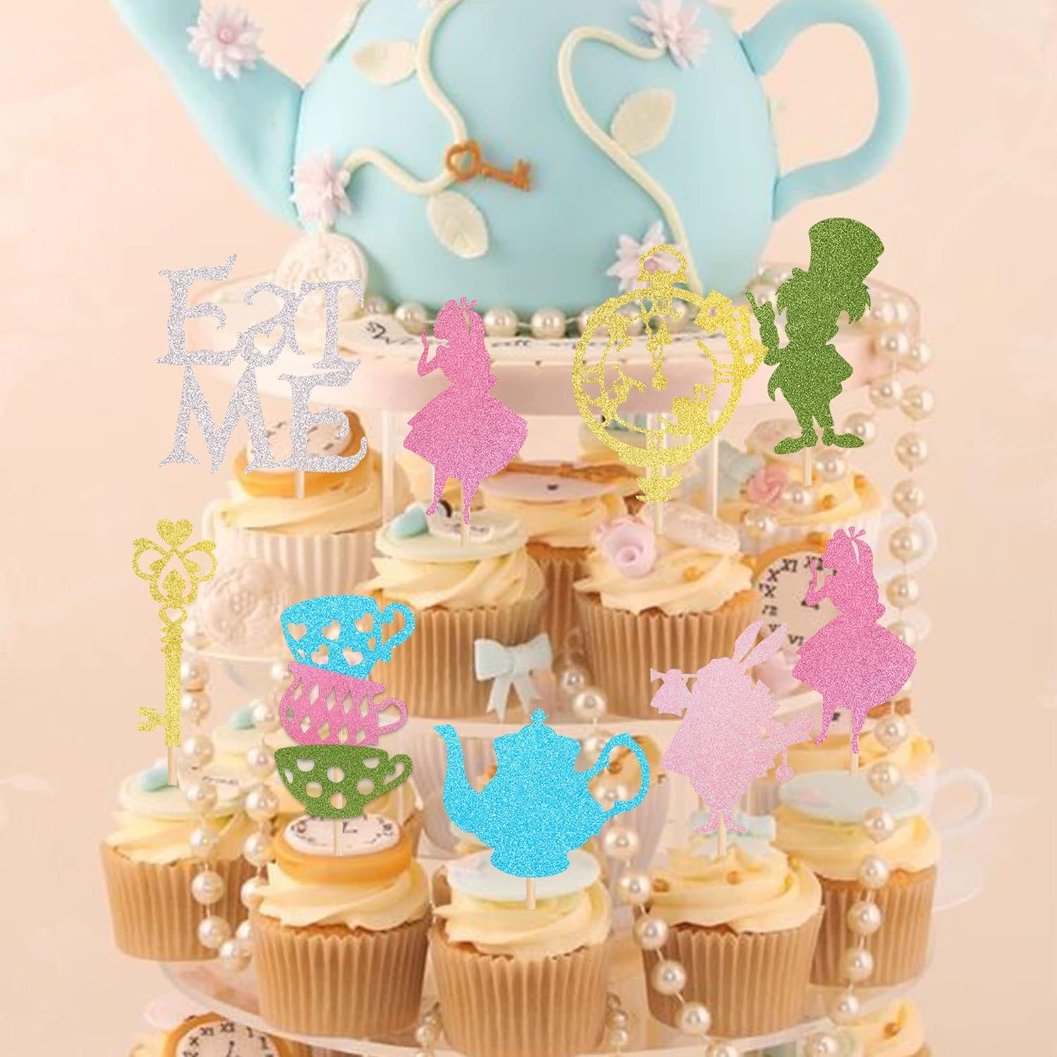 24 Piece Alice In Wonderland Cupcake Toppers