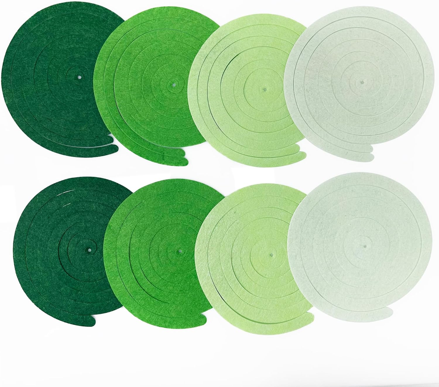 36Pcs Ombre Green Felt Swirl Streamer Ceiling Garland