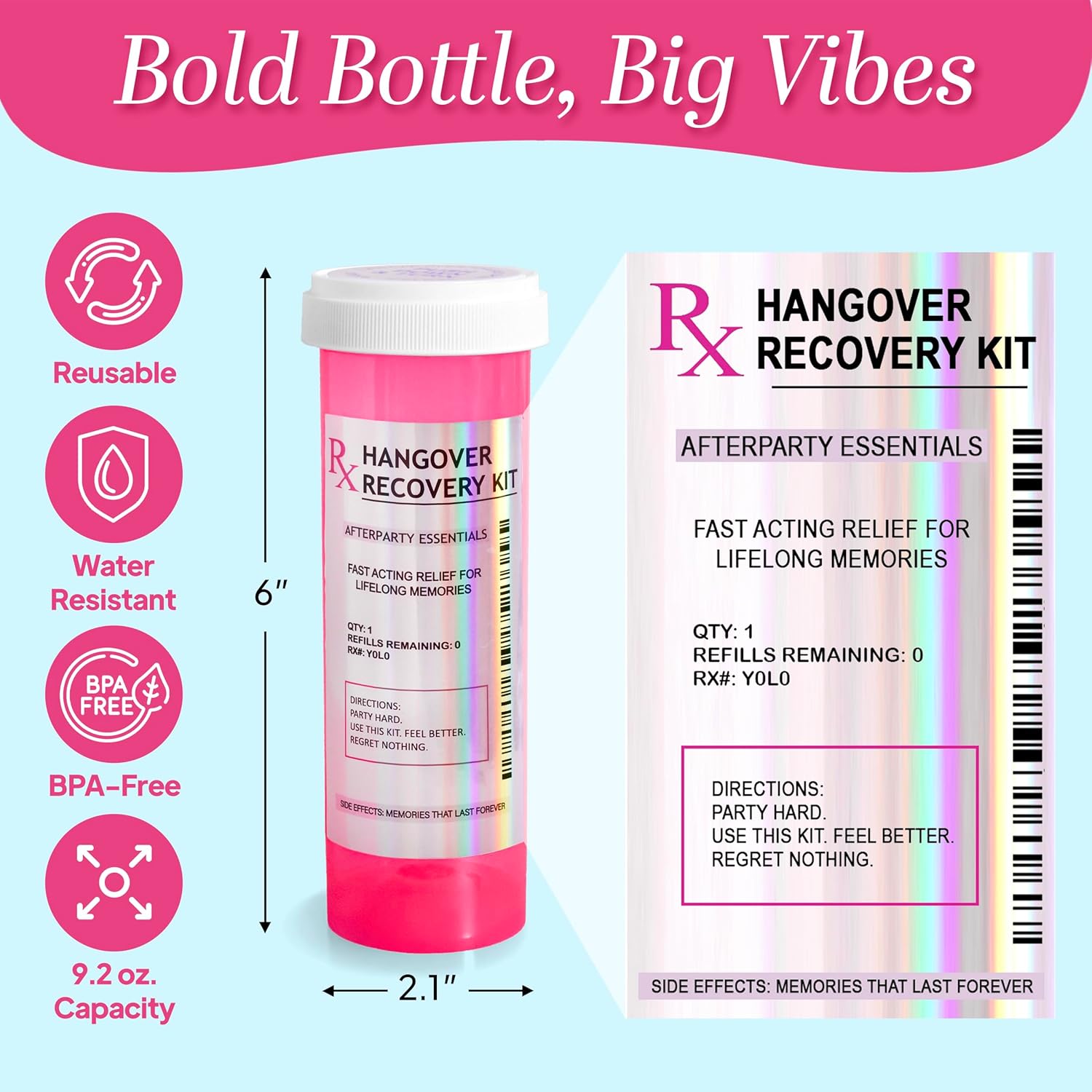 Chug Buddy 1 Pre-Filled Hangover Kit for Bachelorette Party