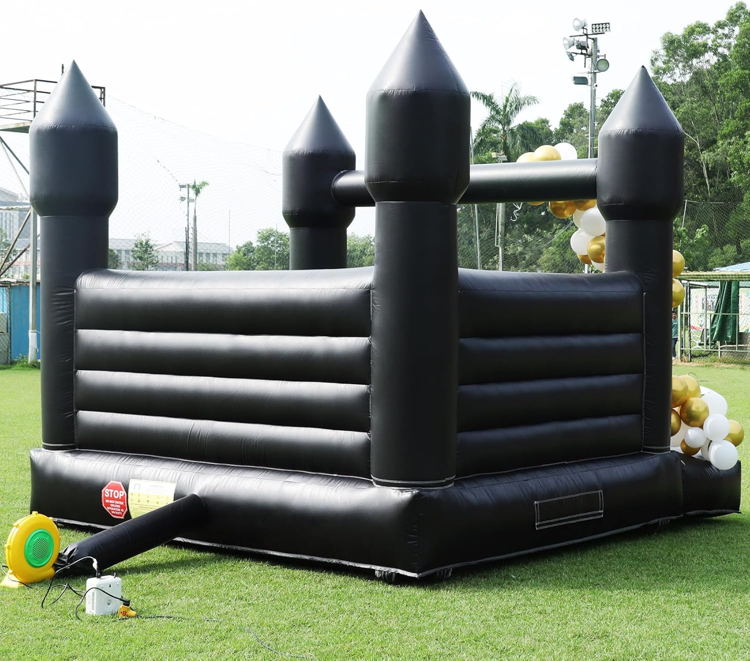 13FT Commercial Inflatable Black Bounce House for Halloween and Birthday Parties