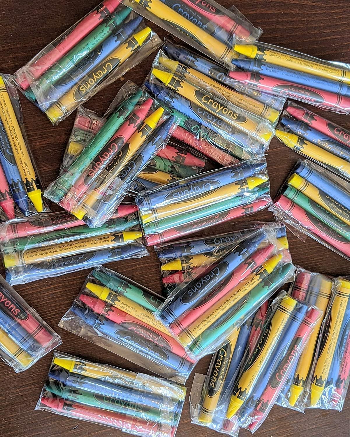 CrayonKing 25 Sets of 4-Packs 100 Bulk Crayons - Non-Toxic