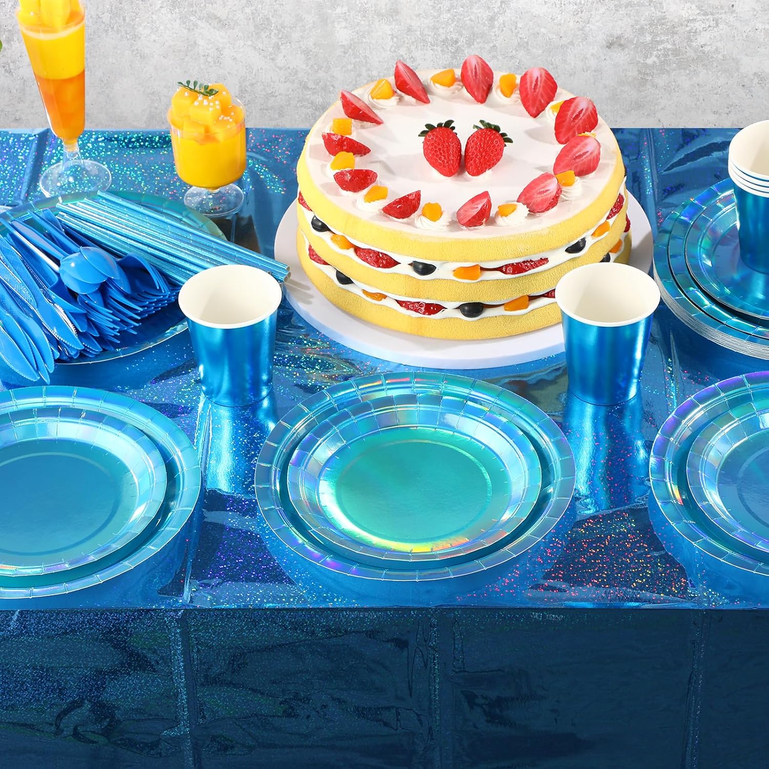 Iridescent Blue Party Pack for 25 Guests
