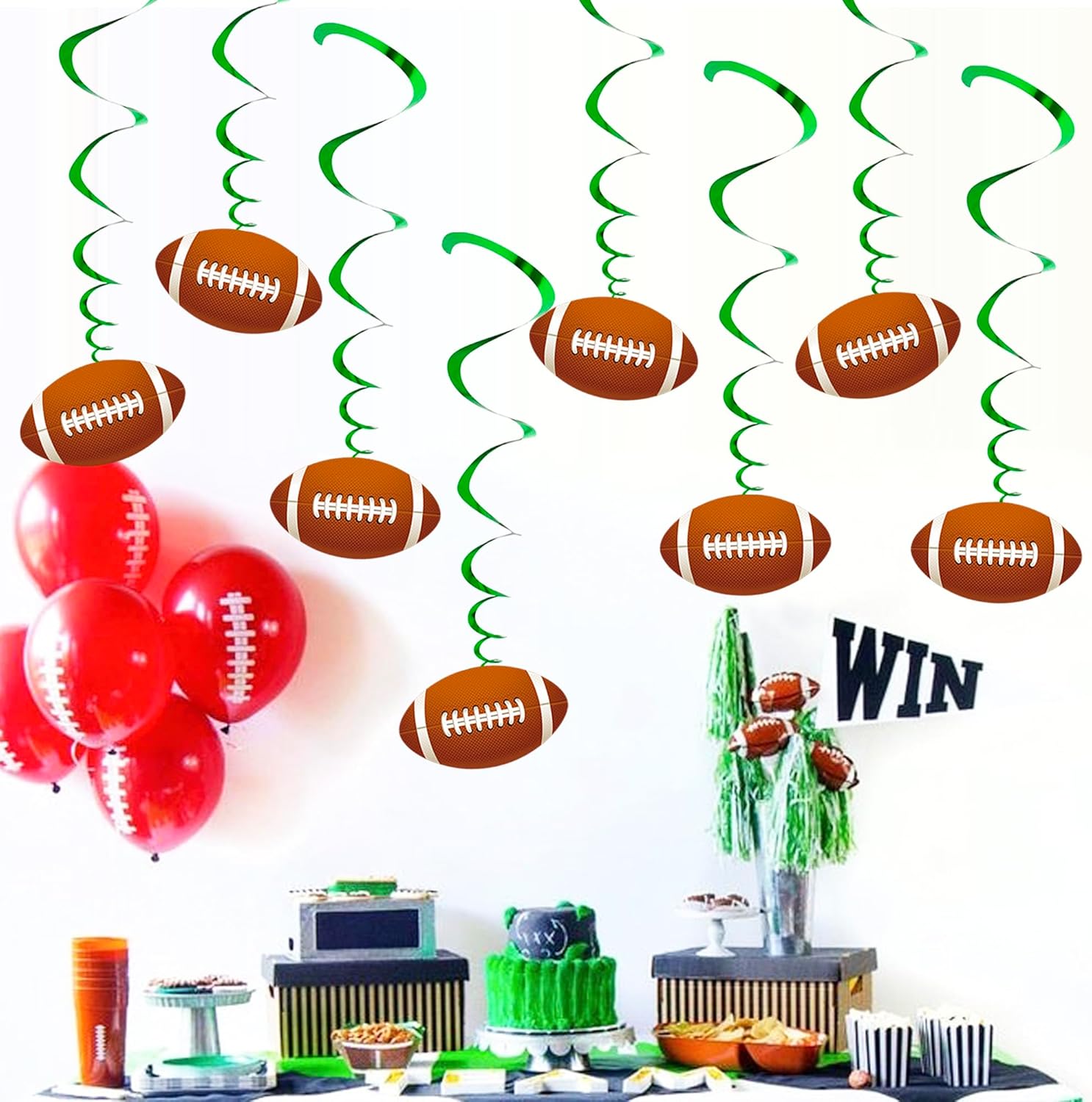 Uniwish Football Hanging Swirls Party Decorations
