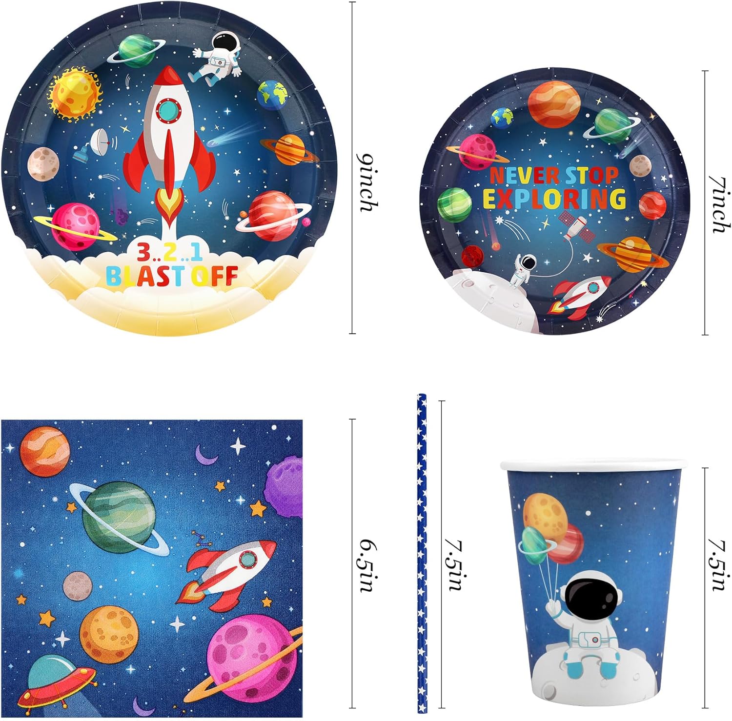 Space Birthday Party Supplies Decorations for 24 Guests