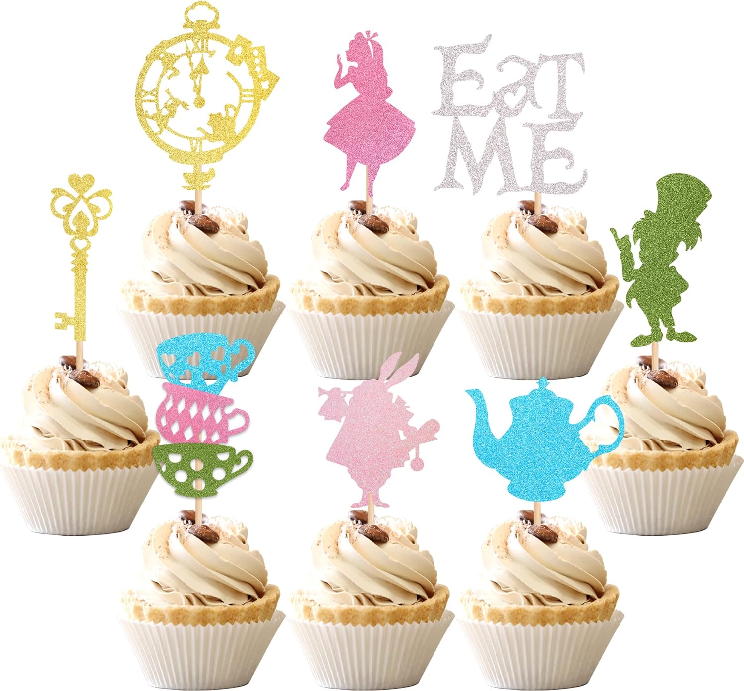 24 Piece Alice In Wonderland Cupcake Toppers
