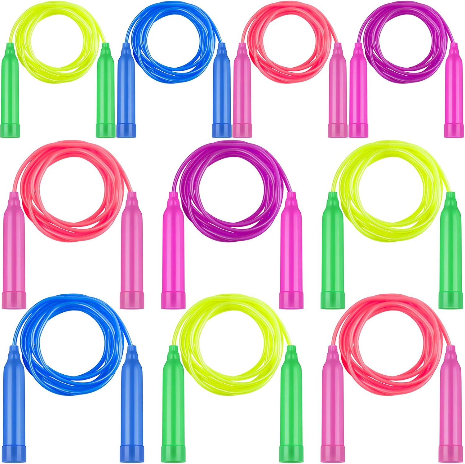 Elcoho 10 Pack Adjustable Jump Rope Set