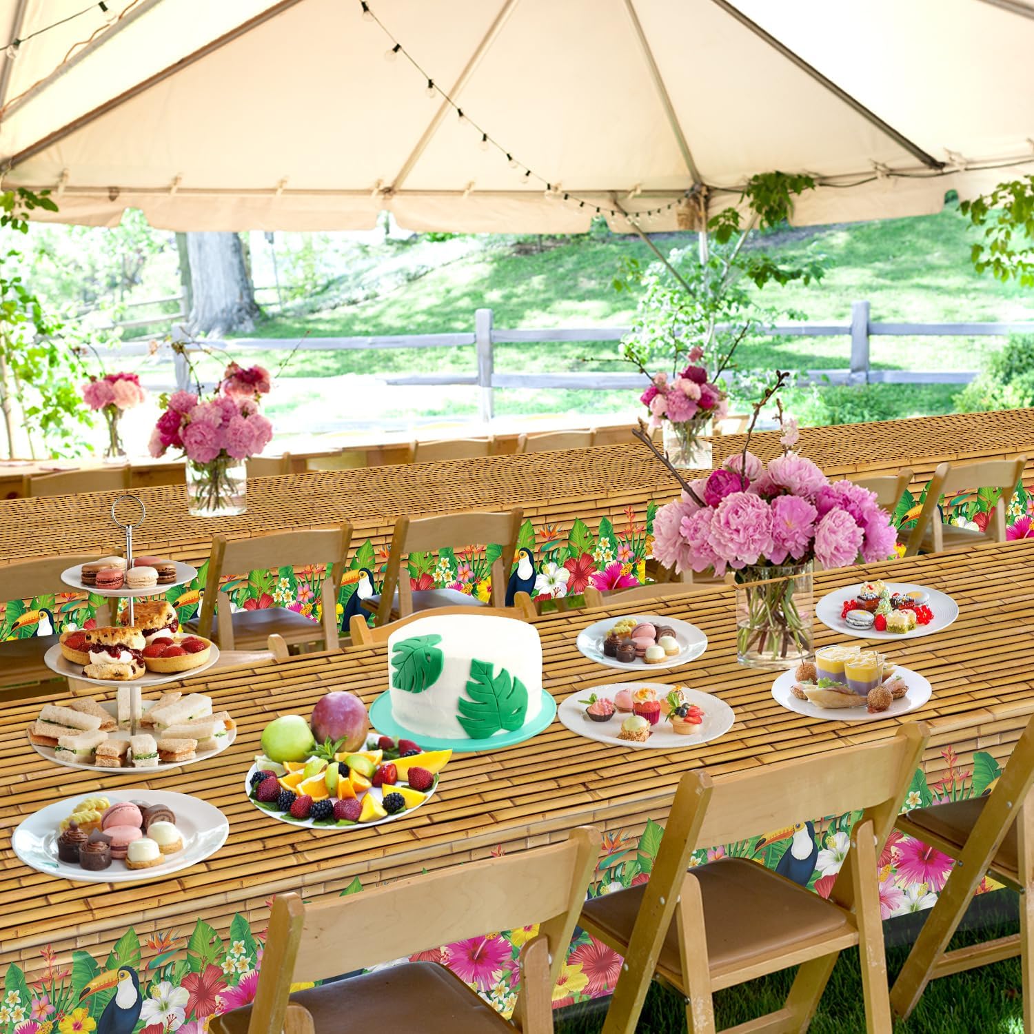 Dvaorc 4 Pack Tropical Luau Tablecloths