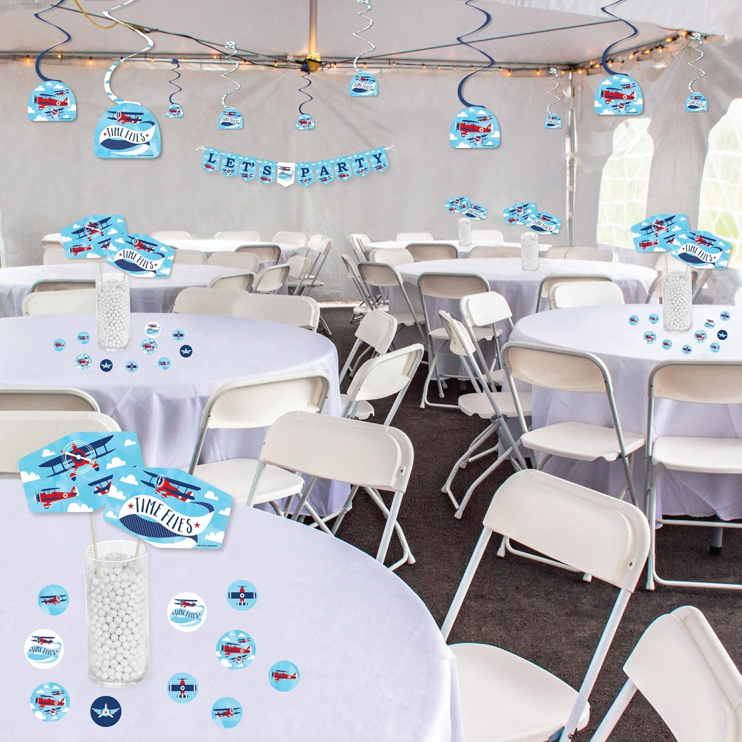 Big Dot of Happiness Airplane Party Decor 51 Pieces Set