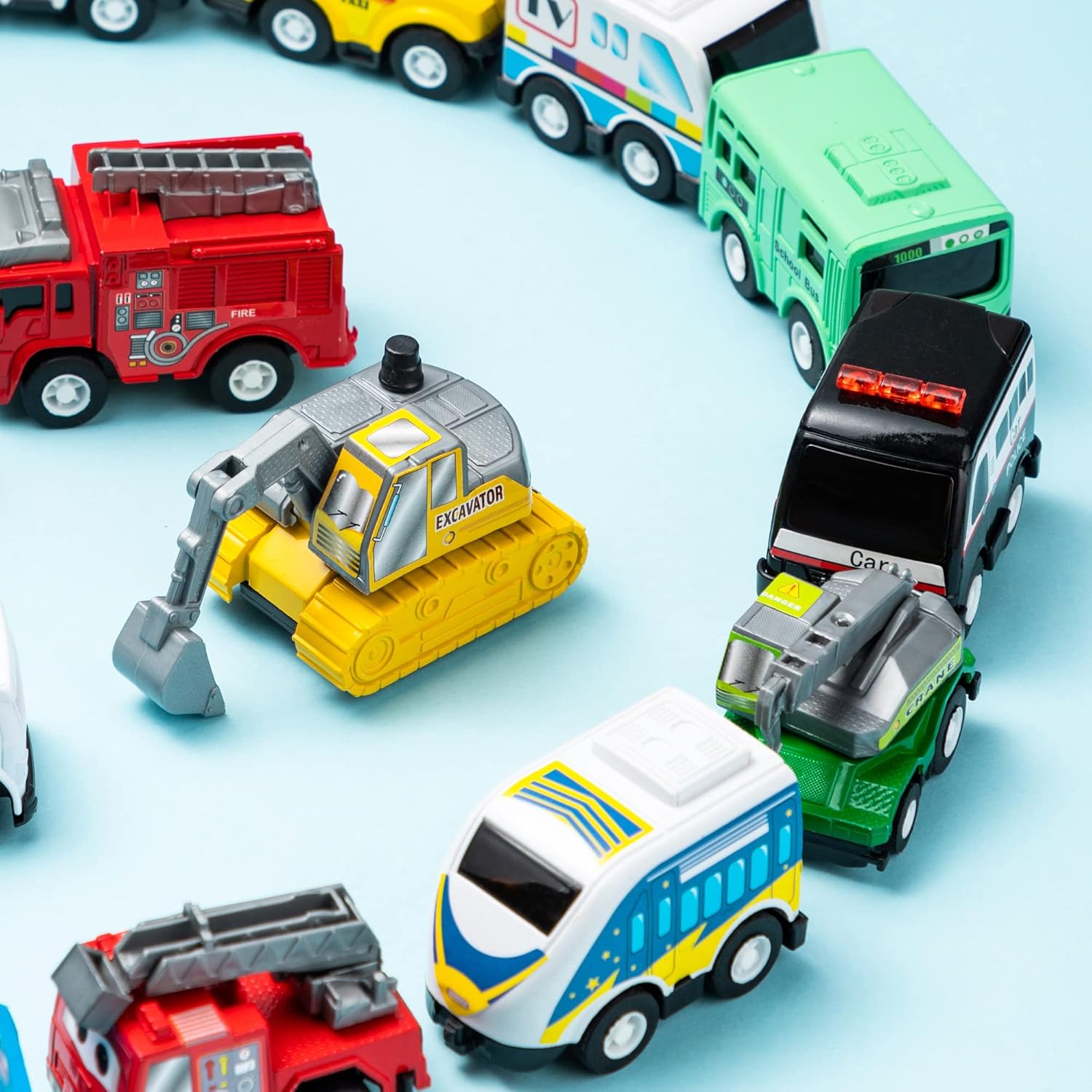 JOYIN 18 Pcs Friction Powered Toy Vehicles Set