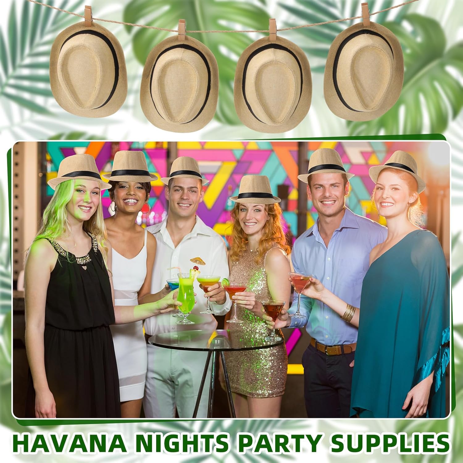 20 Pack Cuban Style Panama Hats for Party Decor