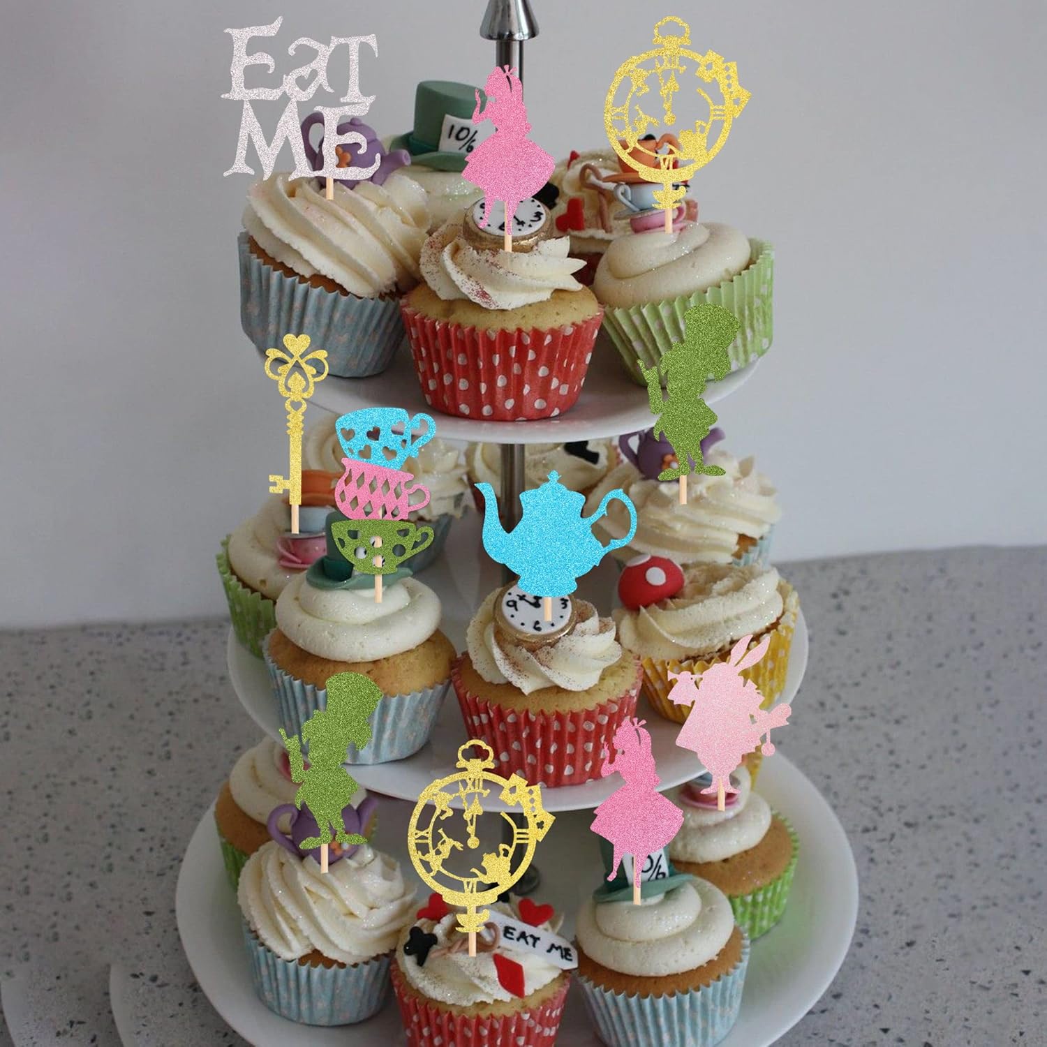 24 Piece Alice In Wonderland Cupcake Toppers