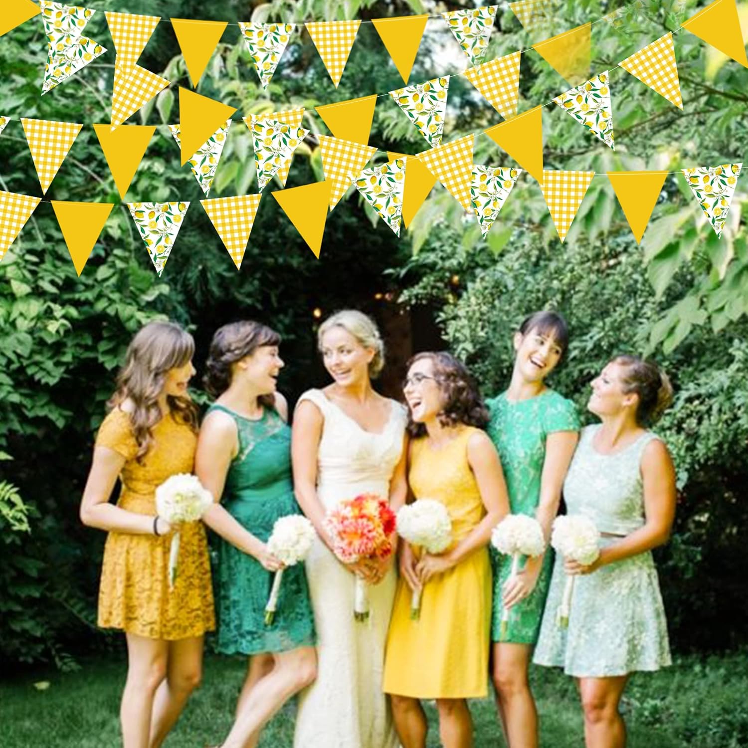 44 Ft Lemon Theme Bunting Banner Garland for Parties
