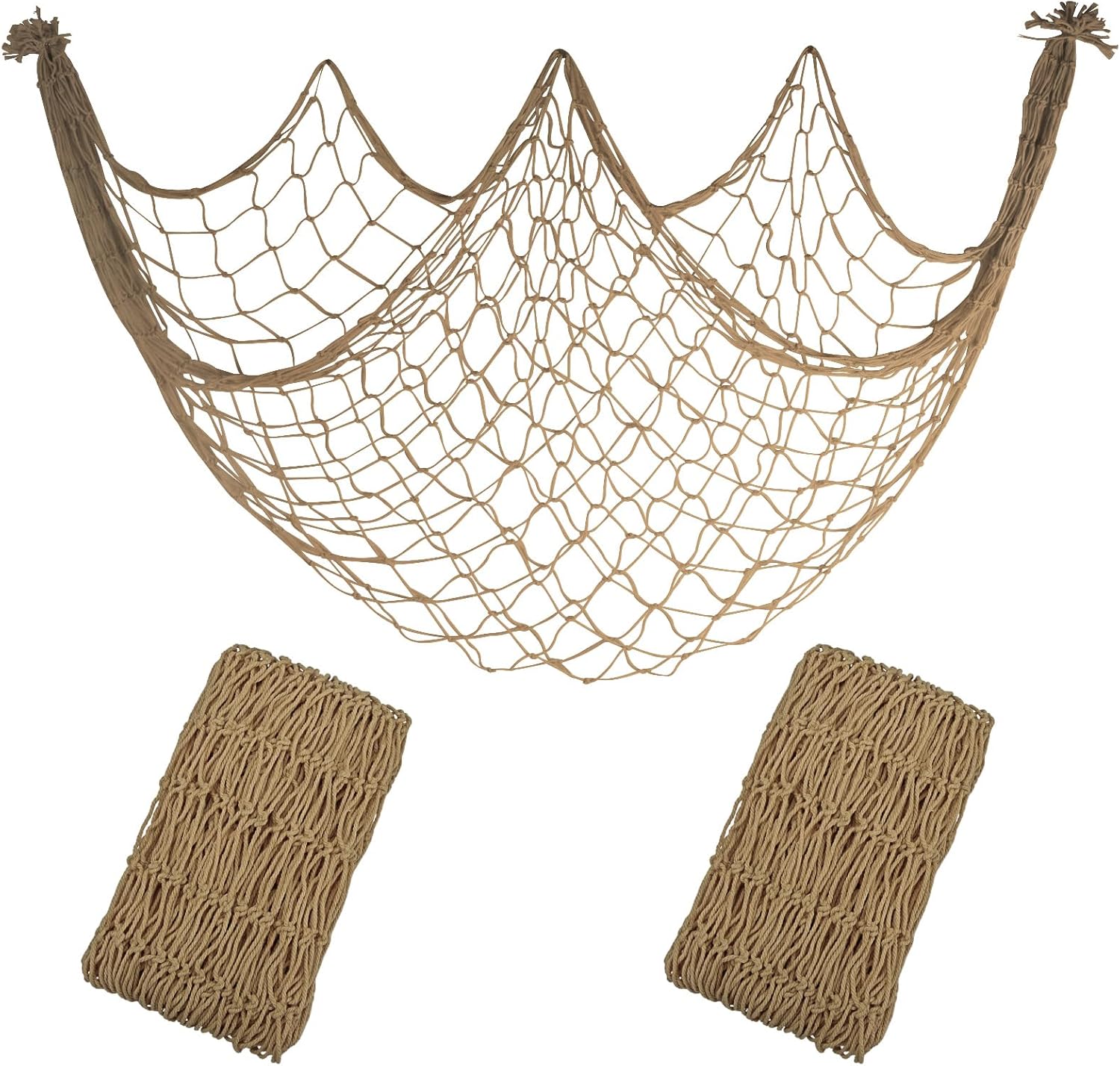 2 Pack Brown Fish Net Decorations 80x40 Inch