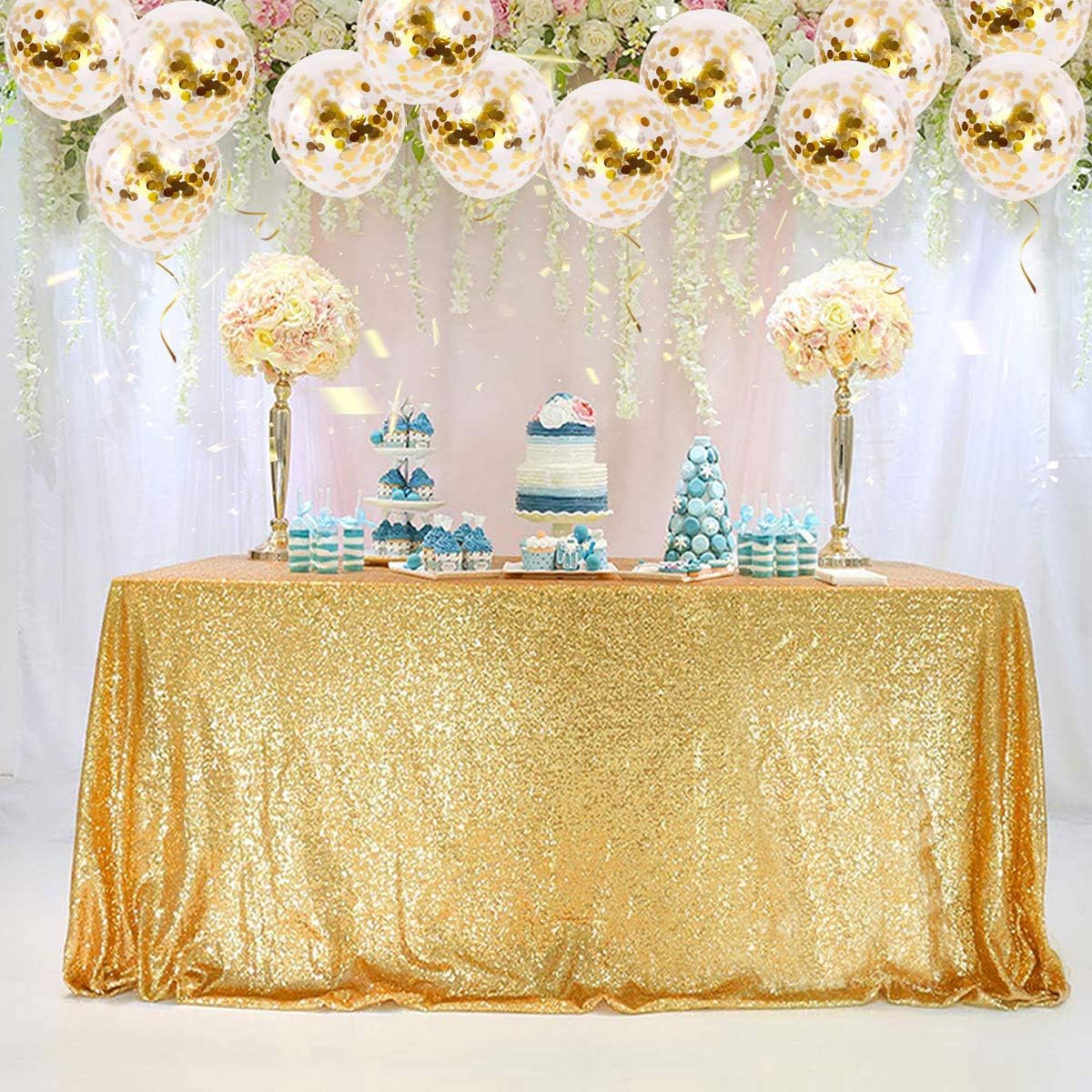 50pcs Gold Confetti Latex Balloons for Parties