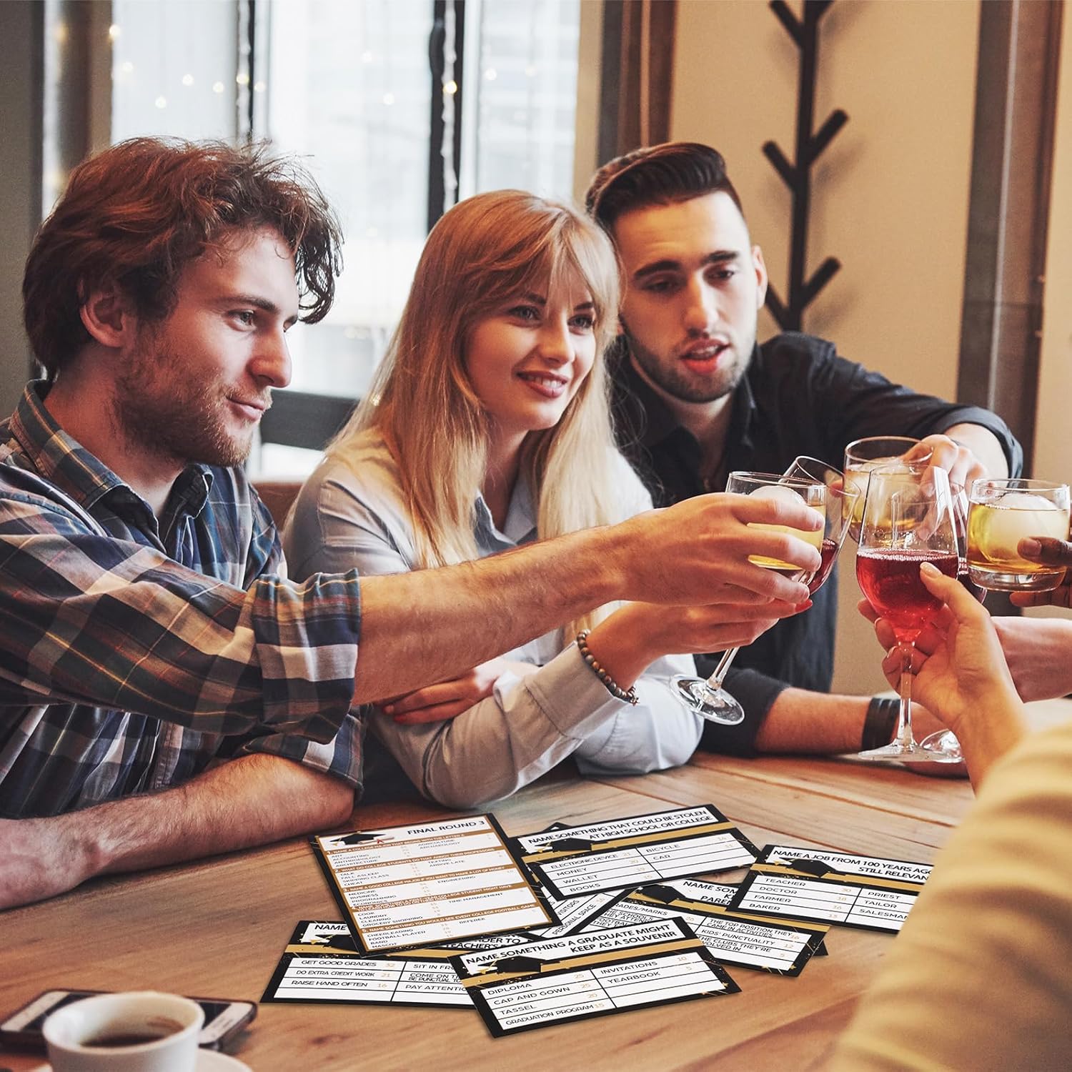 Graduation Feud Cards 25 Pcs Game for Parties and Trivia Fun