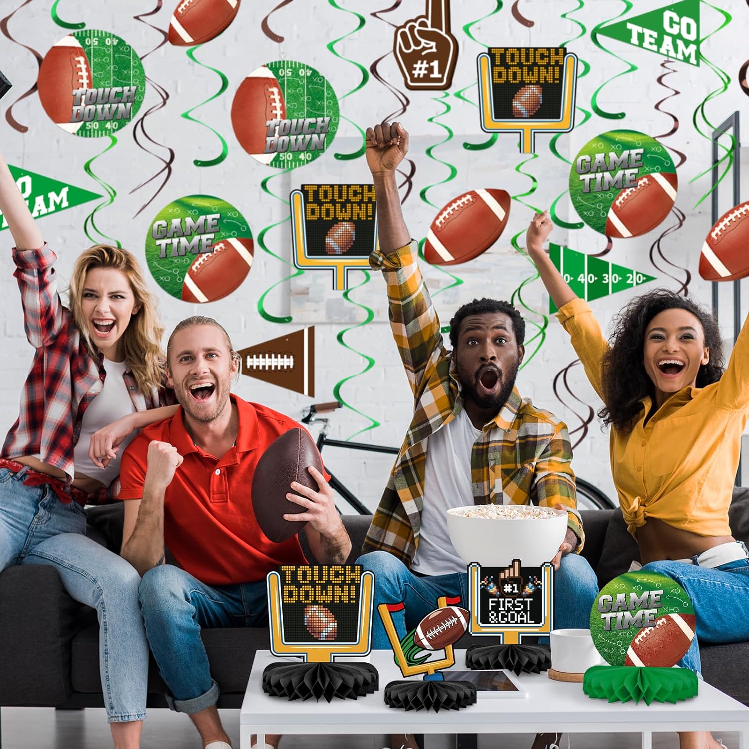 30 Piece Football Streamer Party Decorations