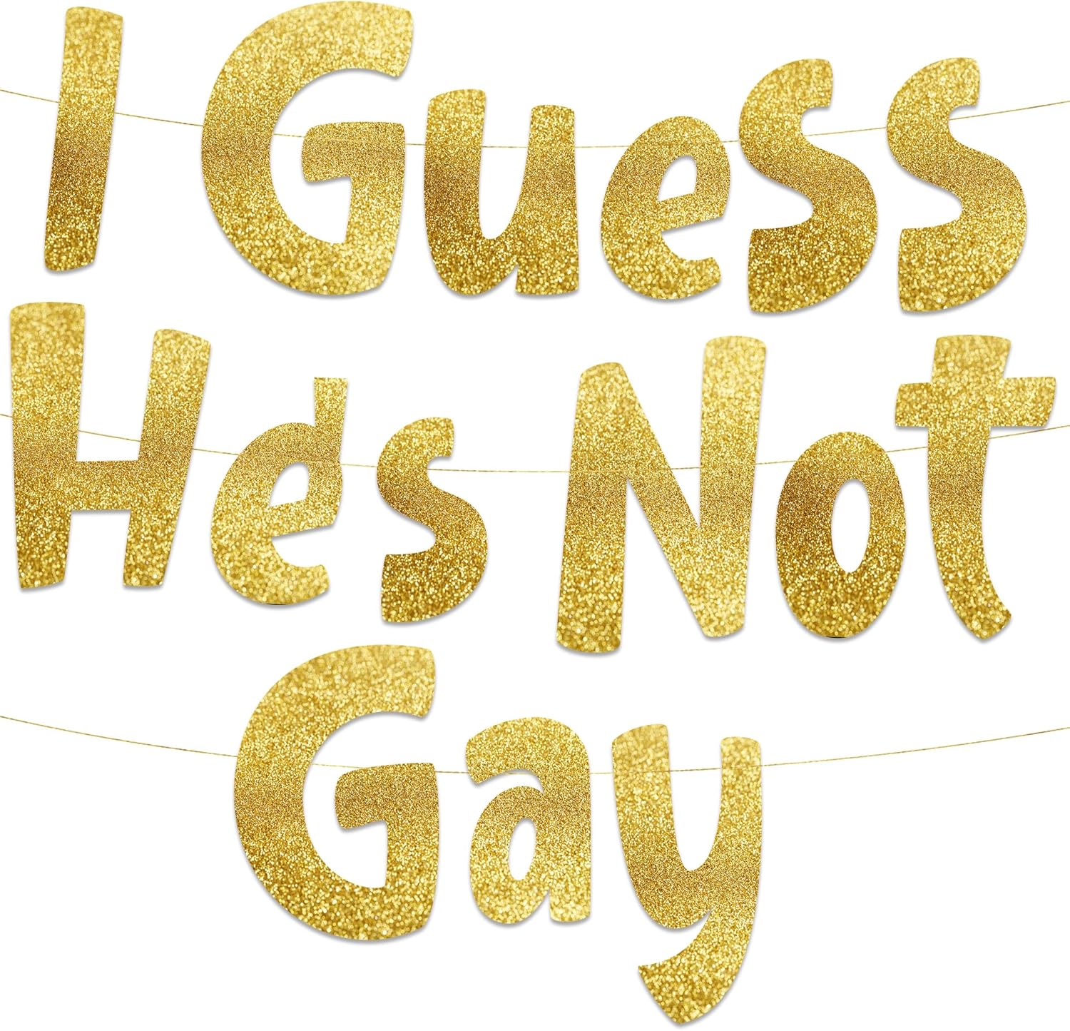 Funny Bachelor Party Gold Glitter Banner