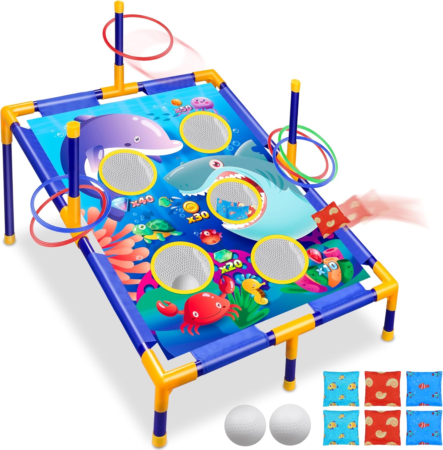3-in-1 Bean Bag Toss Game Set for Kids and Family