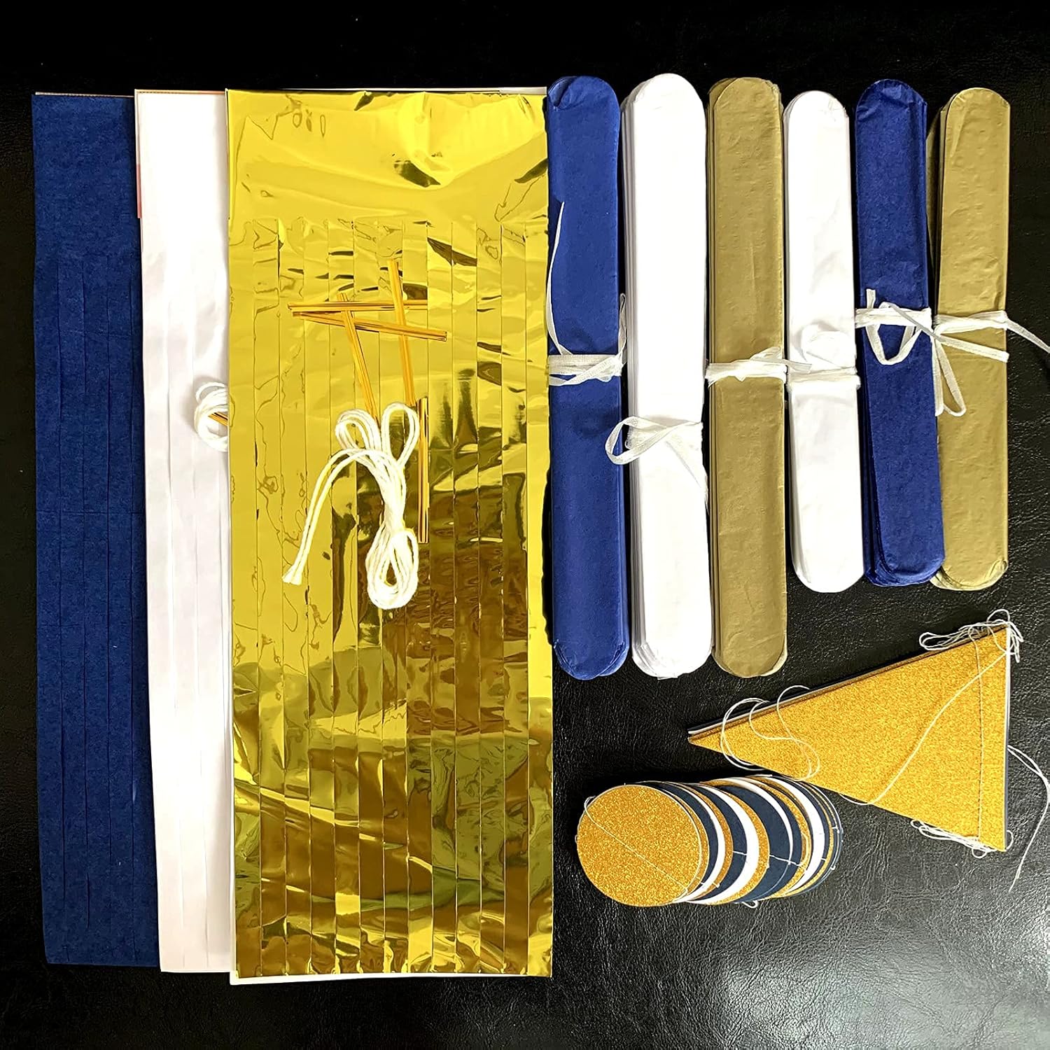 Navy Blue White Gold Party Decoration Kit 23pcs