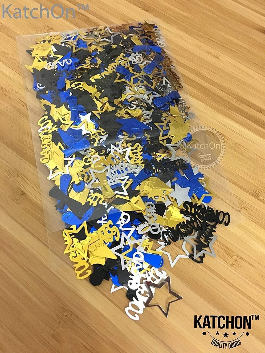 KatchOn 2025 Graduation Confetti Blue and Gold