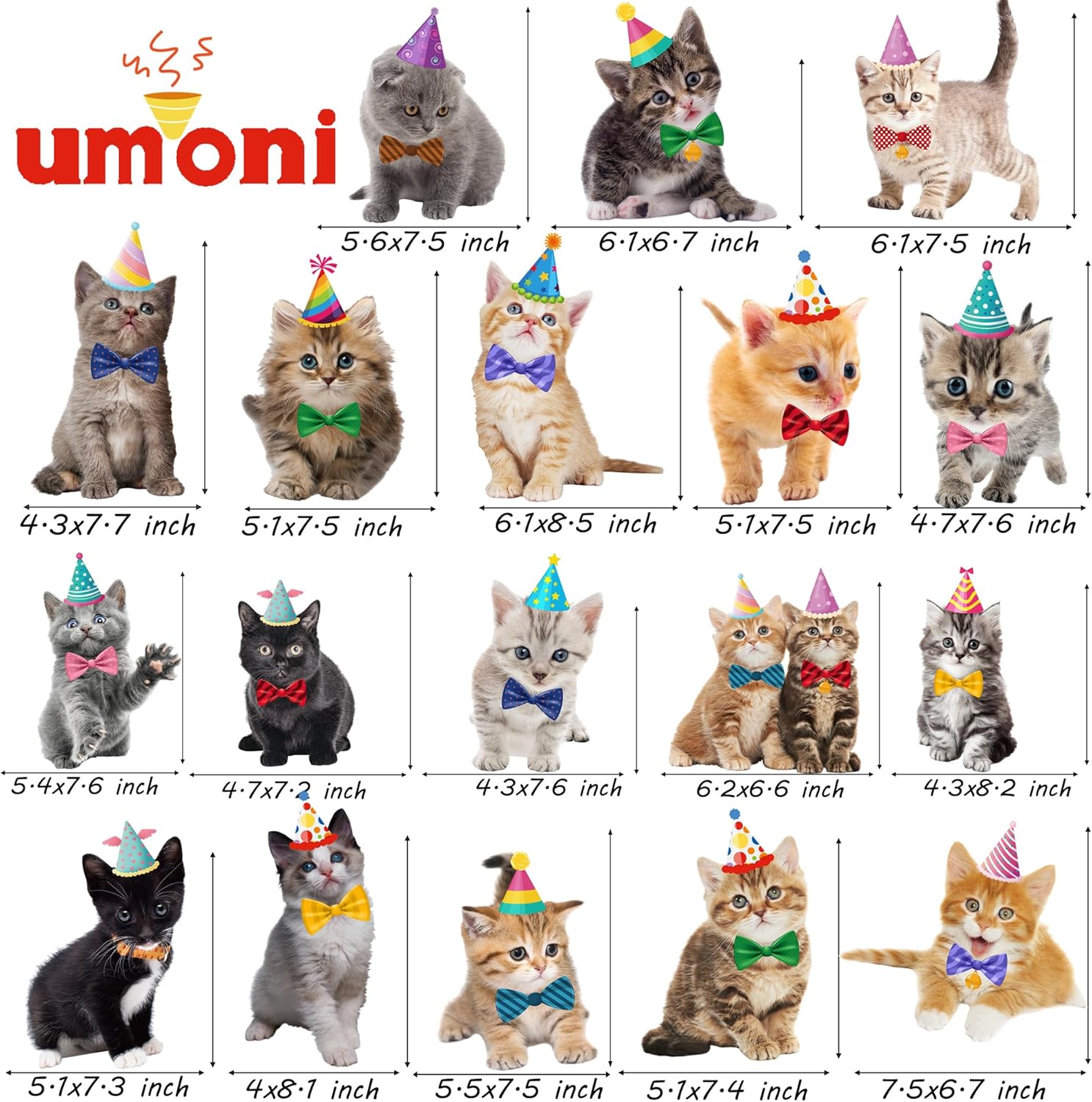 20Pcs Cat Themed Hanging Swirl Decorations