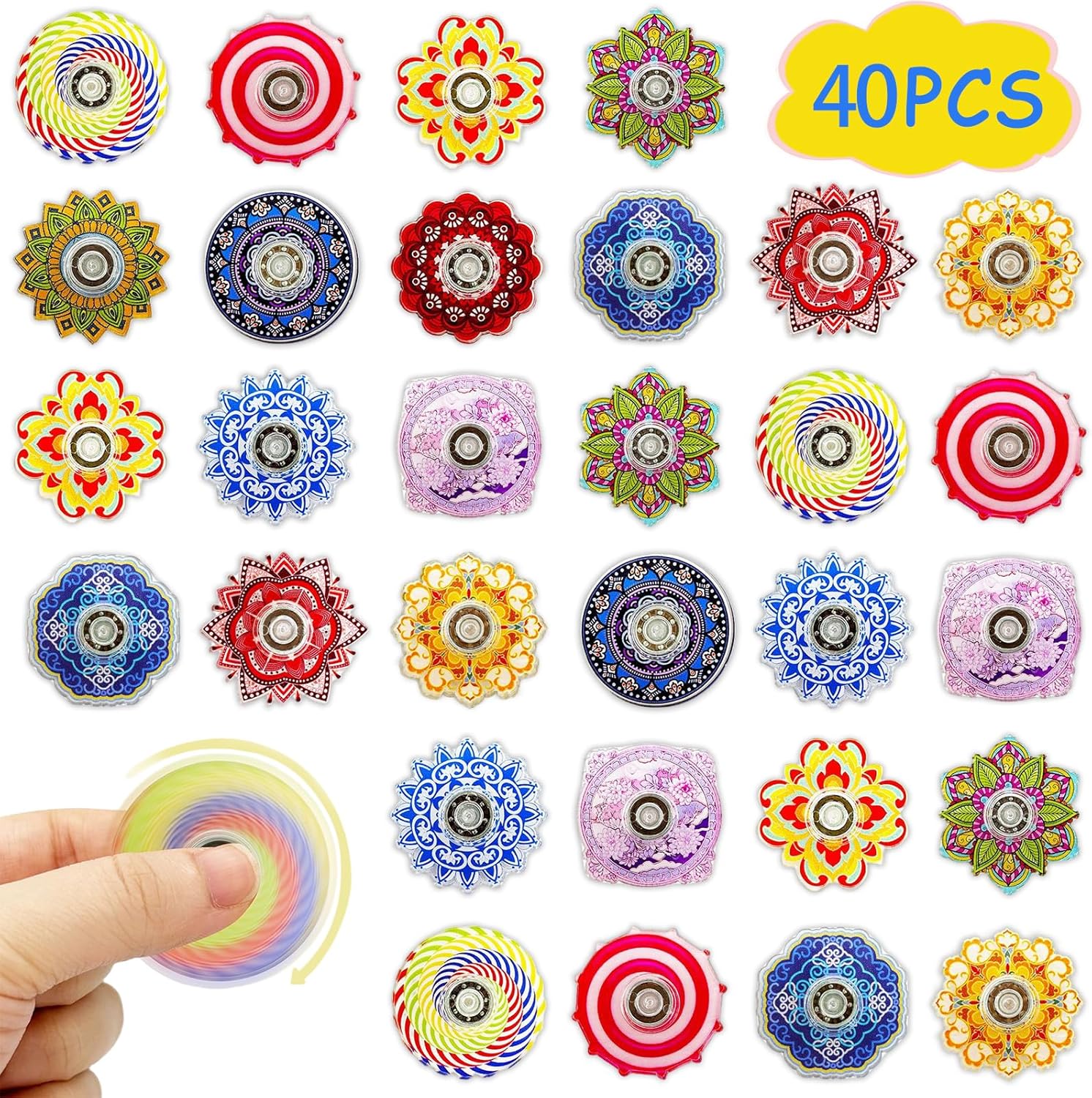 40 Pack Mini Fidget Spinners for Kids Teens Adults