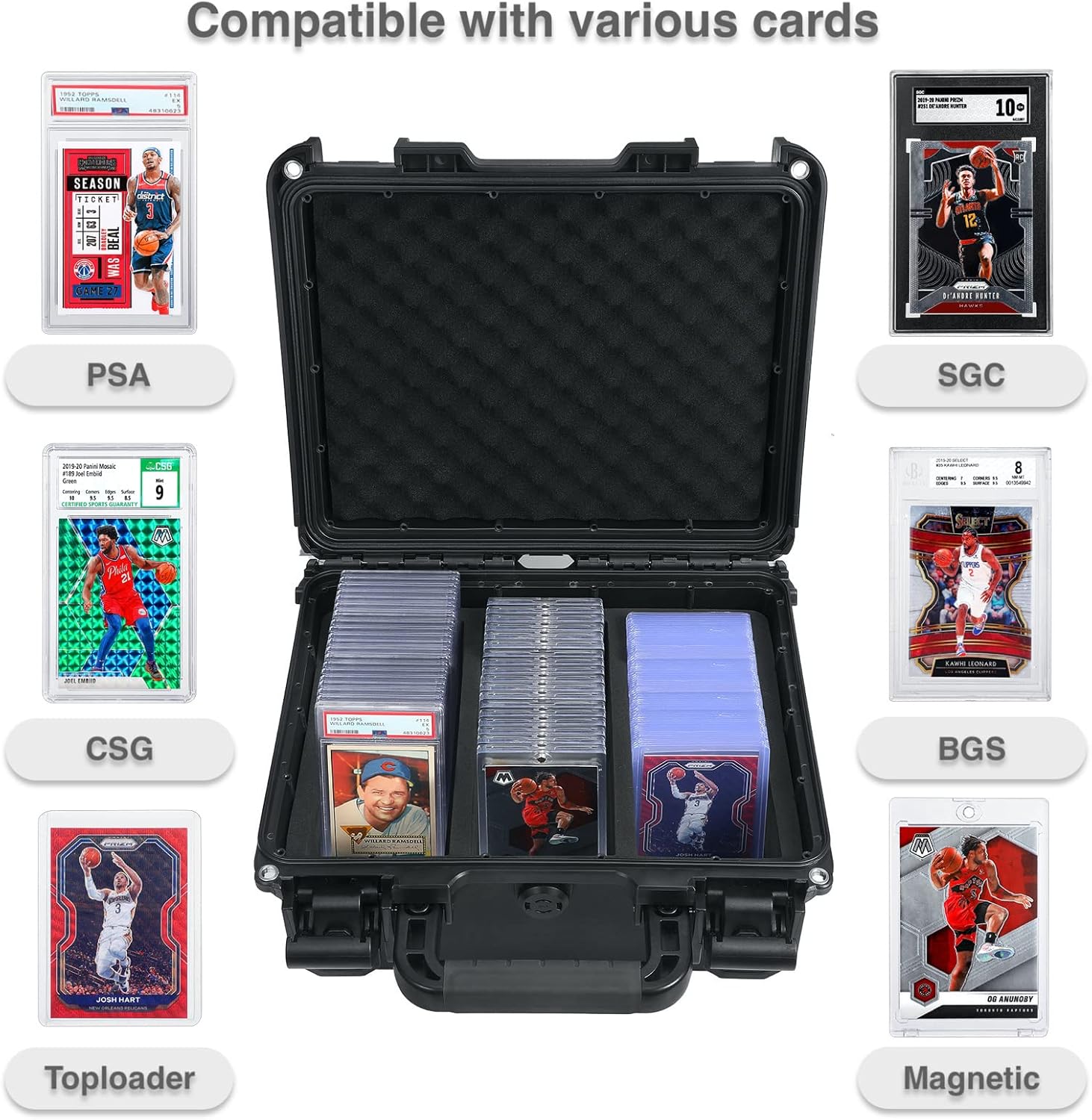Waterproof Graded Card Storage Box for 102 Slabs and Magnetic Cards