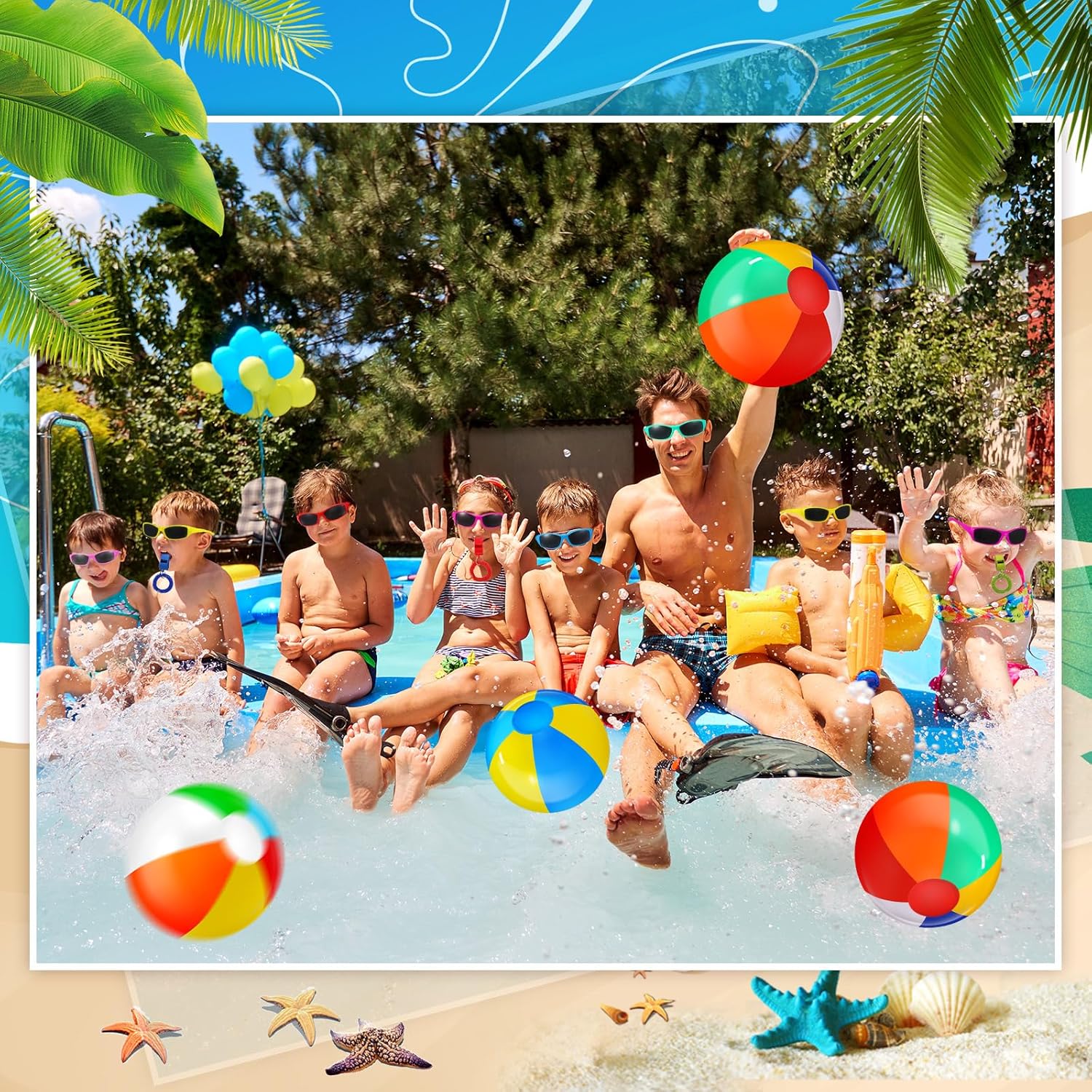 60 Pcs Summer Pool Party Favors for Kids
