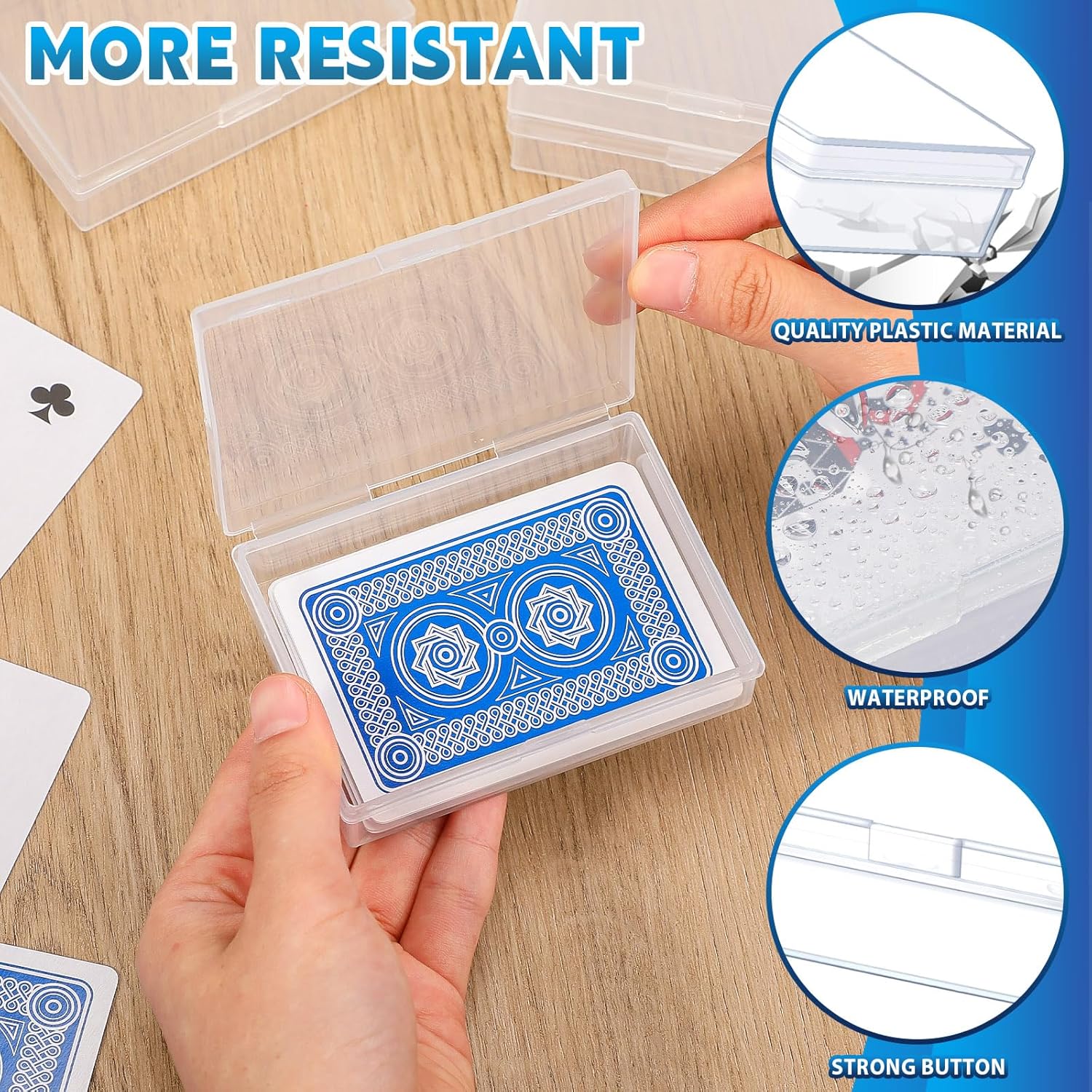 Vicenpal 100 Pcs Clear Plastic Card Deck Case