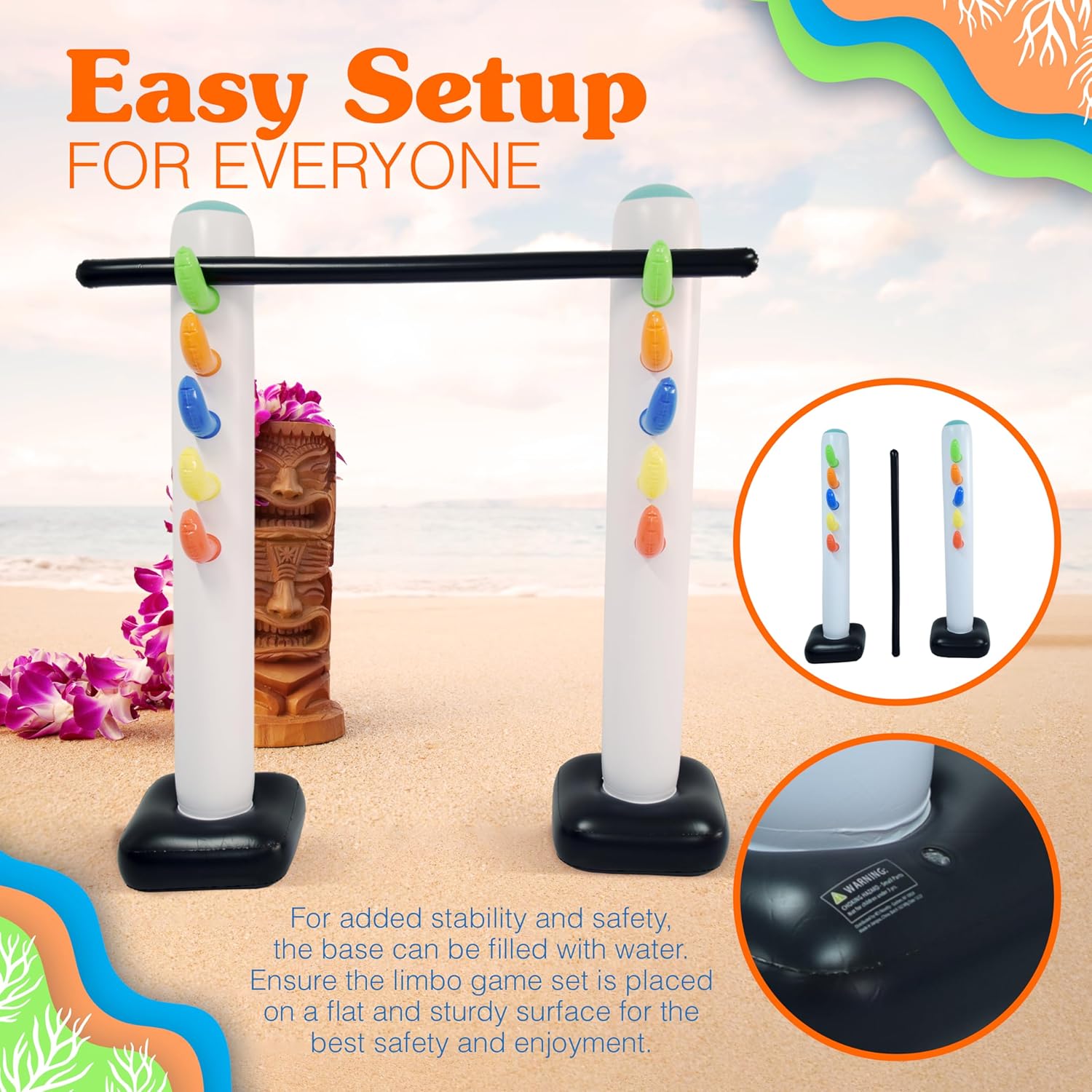 4Es Novelty Inflatable Limbo Game 62 for Kids Adults