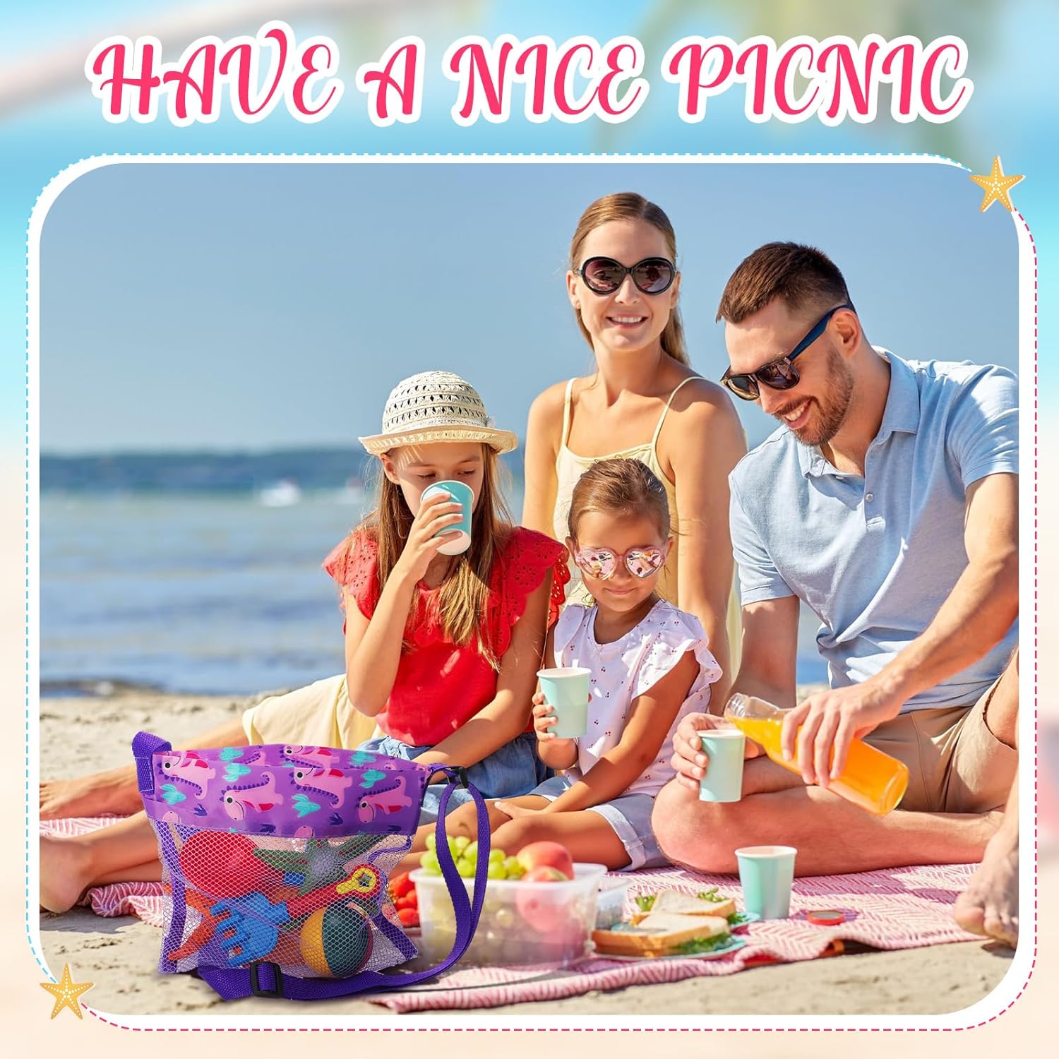 Frienda 15 Pack Mesh Beach Tote Bags for Kids