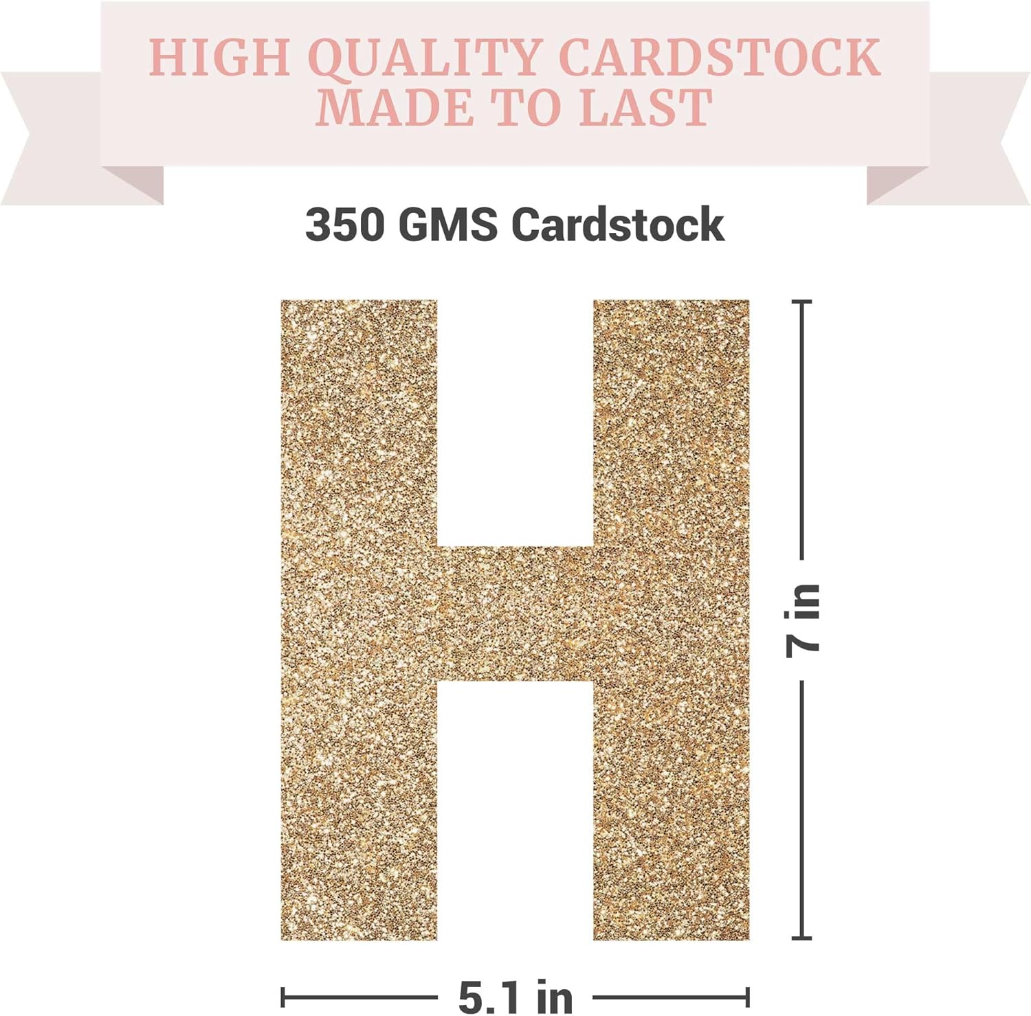 Pre-Strung Gold Glitter Birthday Banner - No DIY