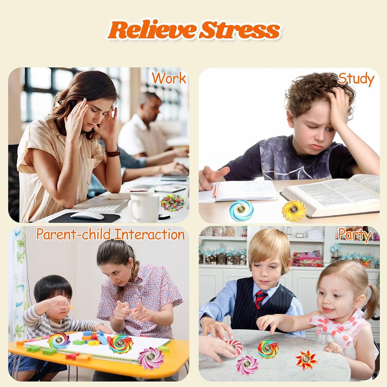 40 Pack Fidget Spinners for Stress Relief and Fun