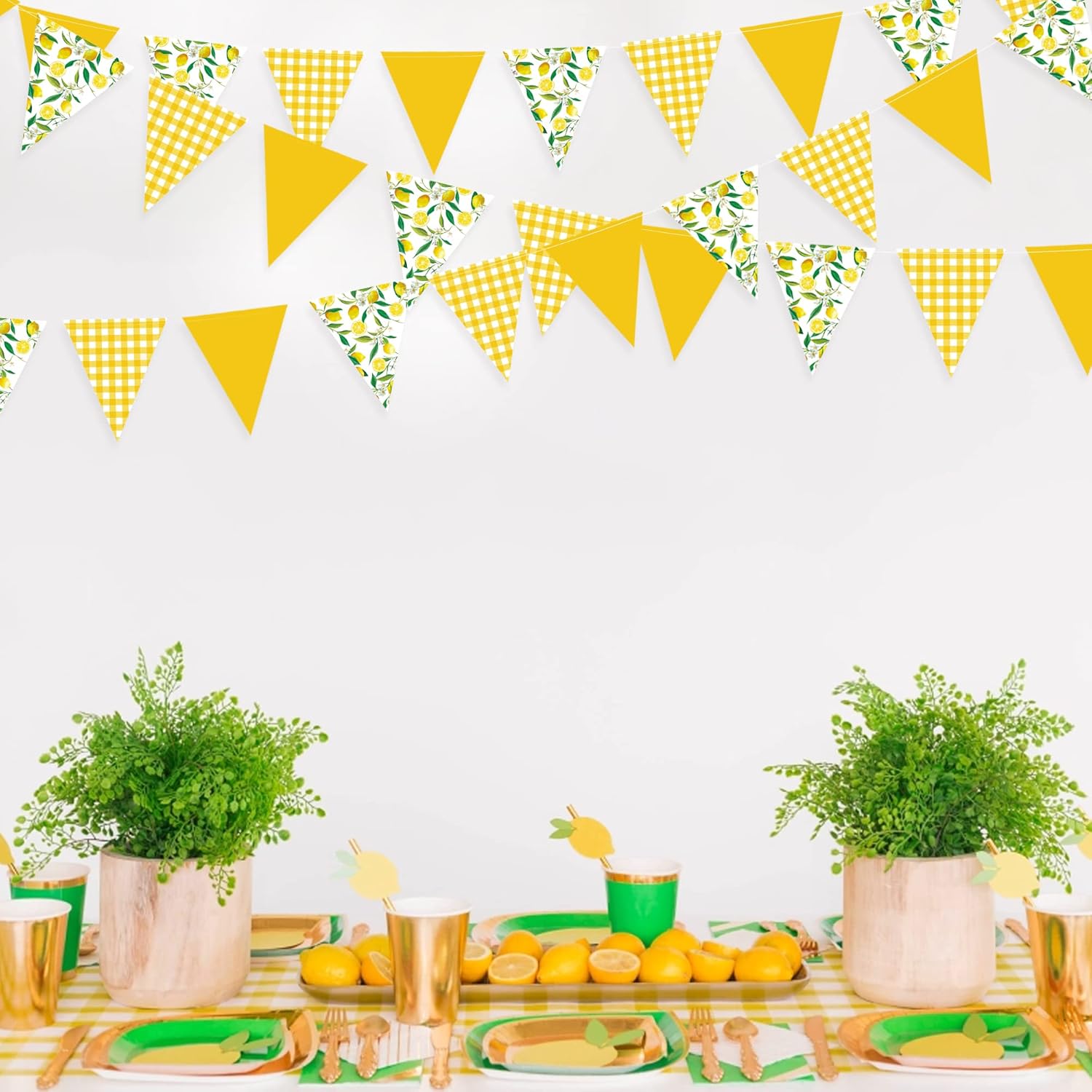 44 Ft Lemon Theme Bunting Banner Garland for Parties